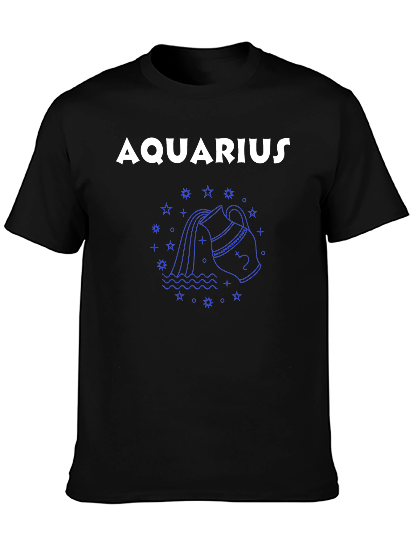 Aquarius Zodiac Graphic Tee - Black Unisex T-Shirt