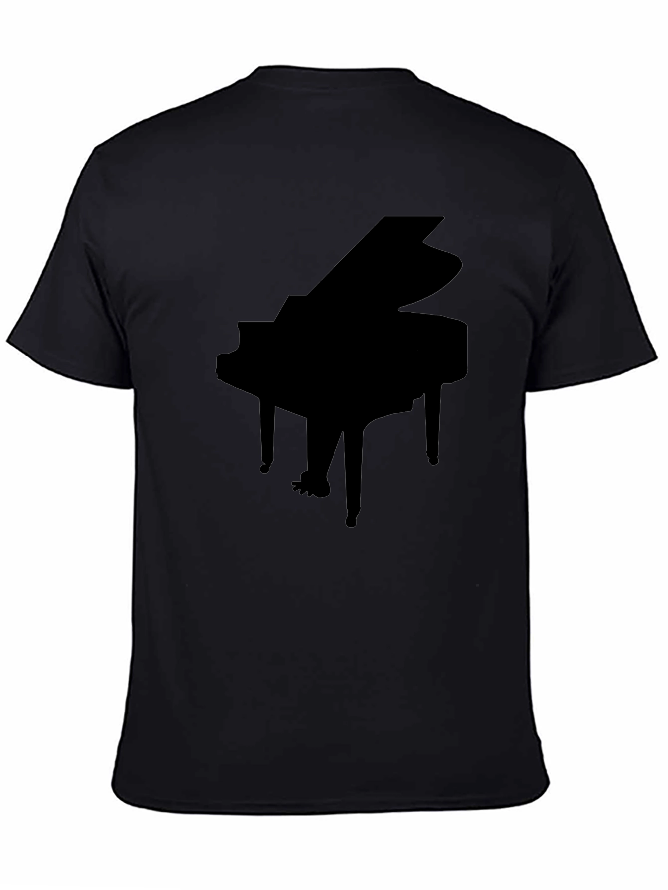 Grand Piano Silhouette Black T-Shirt