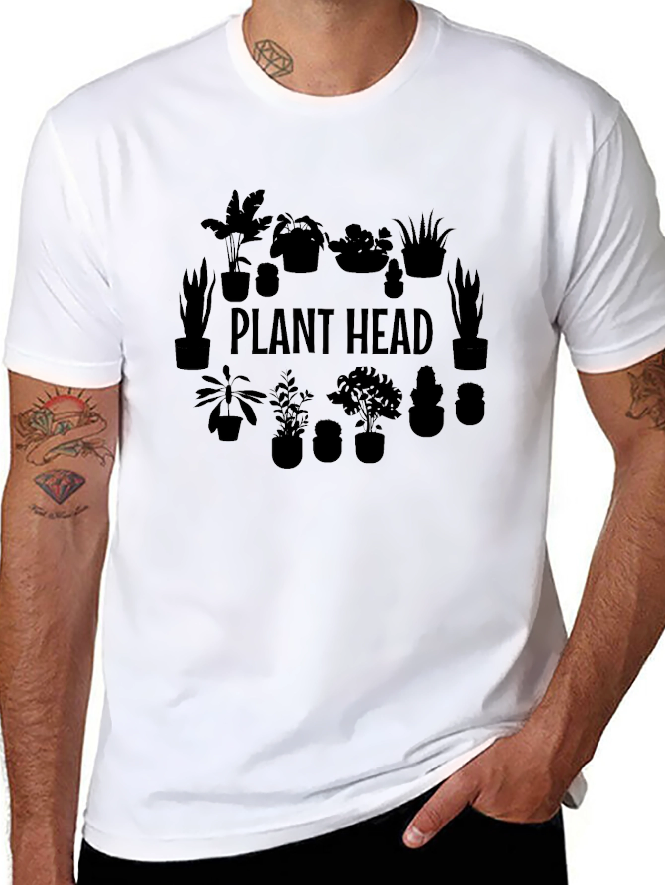 Plant Head Graphic Tee - Black Unisex T-Shirt