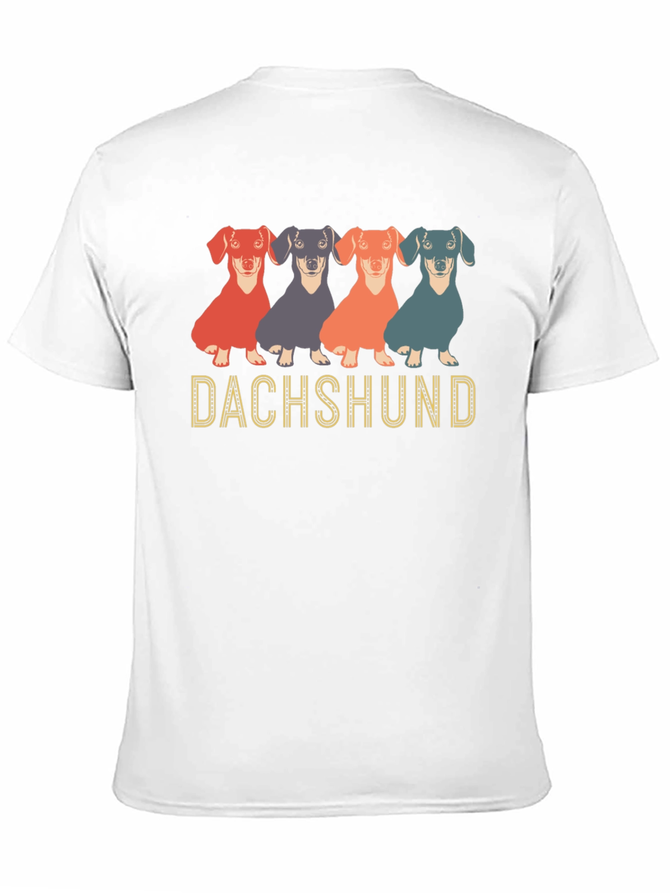 Dachshund Dog Graphic Print Crew Neck T-Shirt