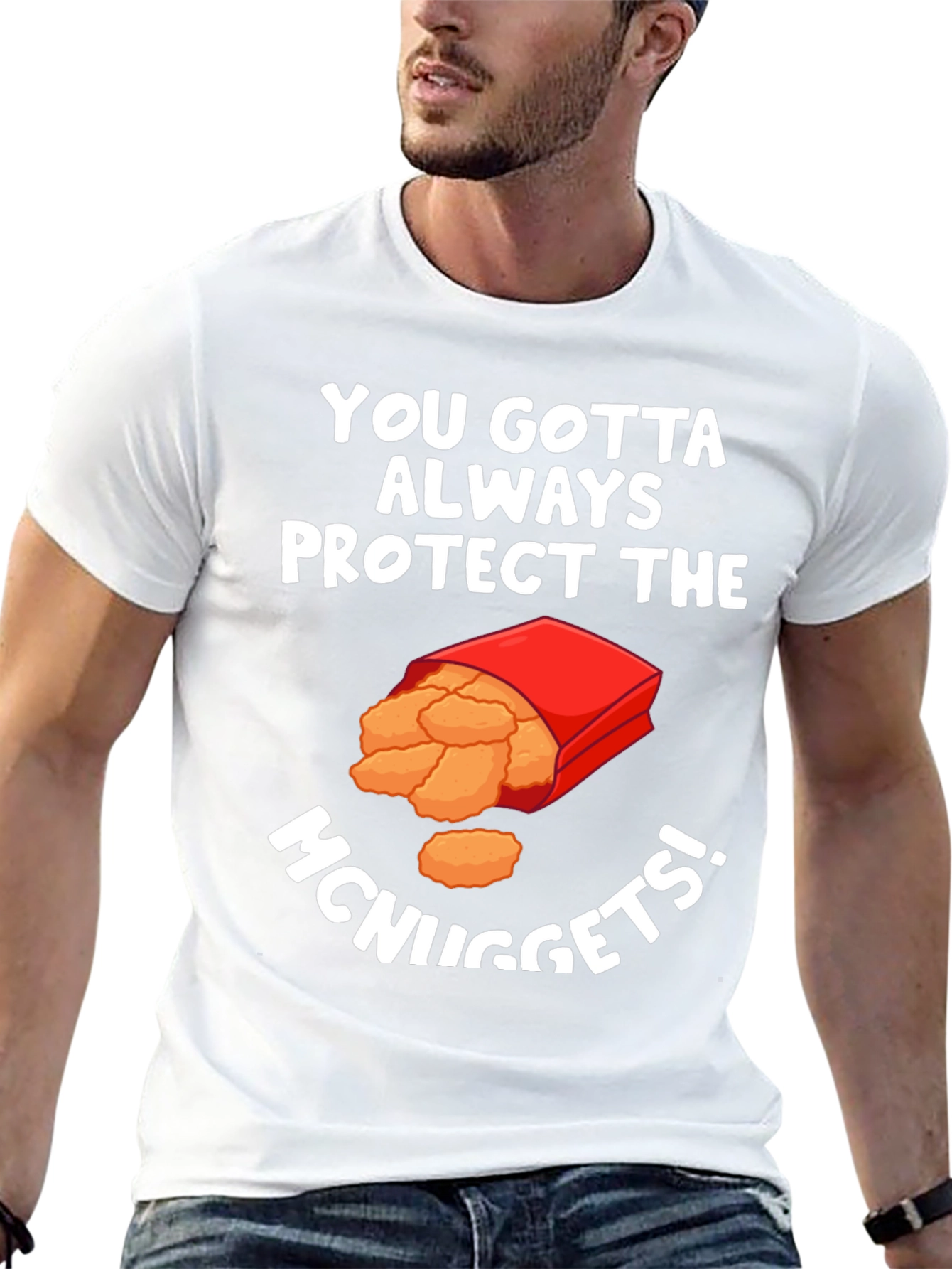 Protect The McNuggets Funny Graphic T-Shirt