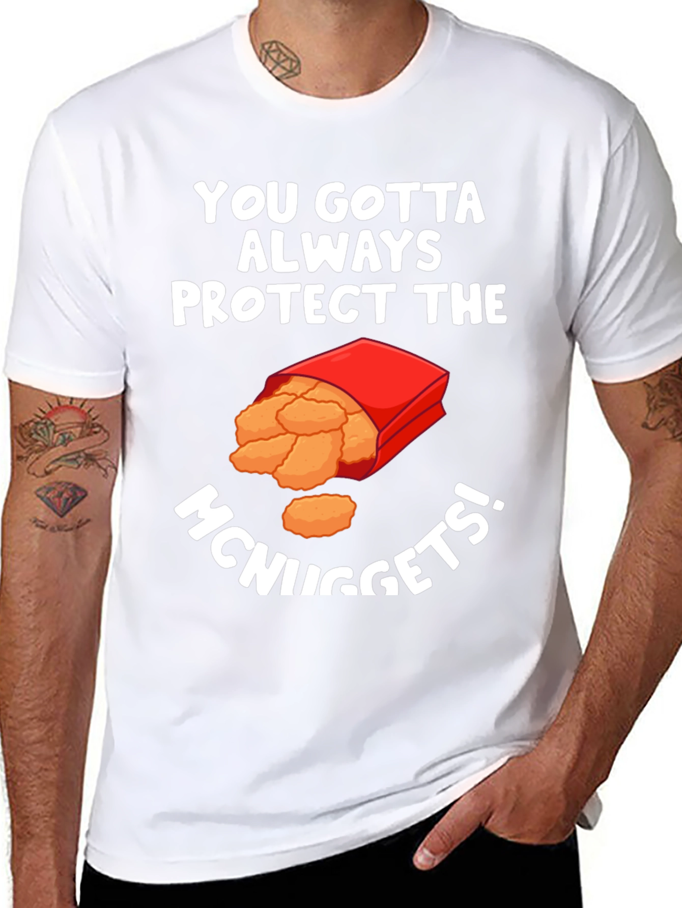 Protect The McNuggets Funny Graphic T-Shirt