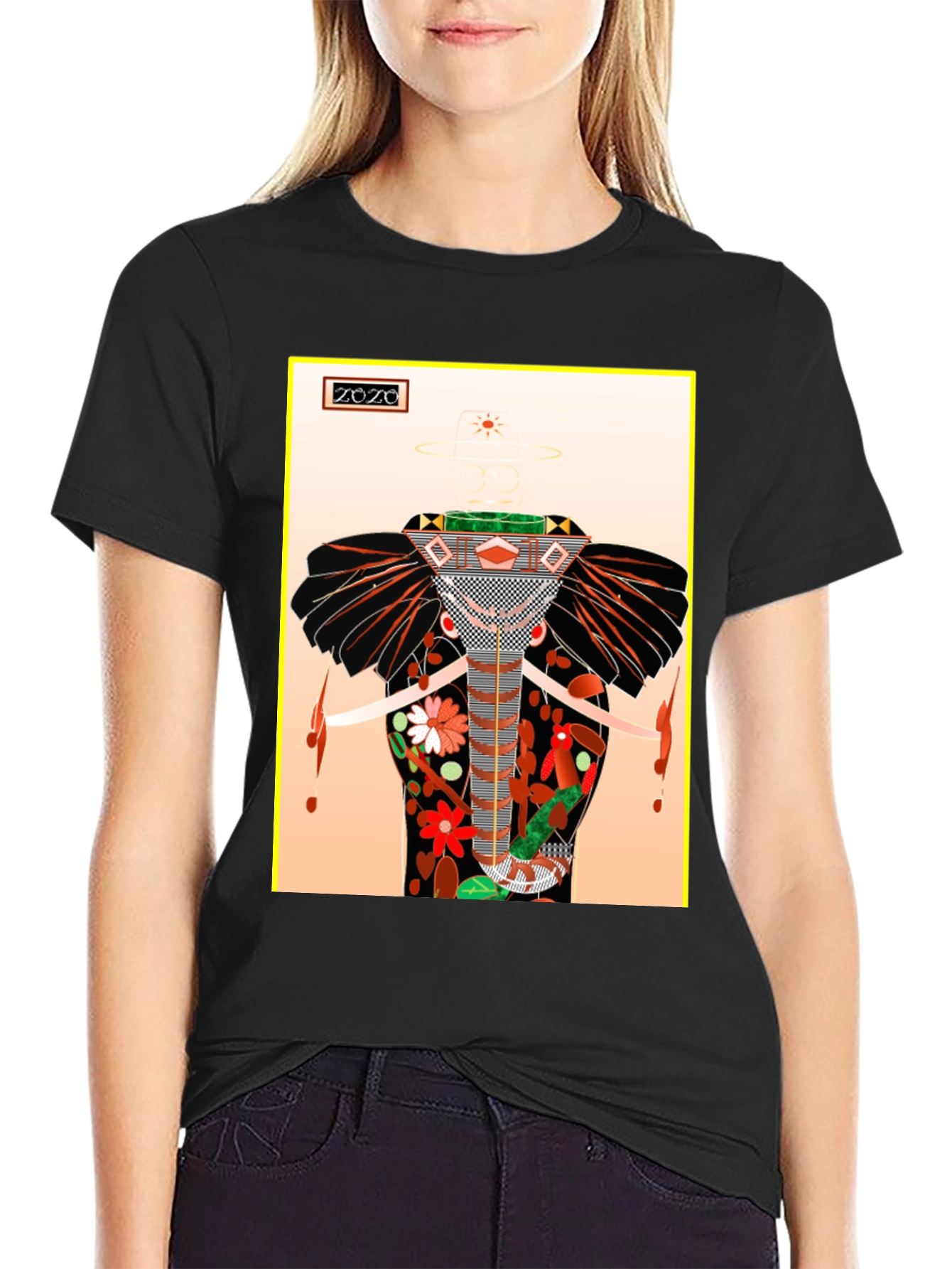 Abstract Elephant Graphic Tee - Unique Artistic Design