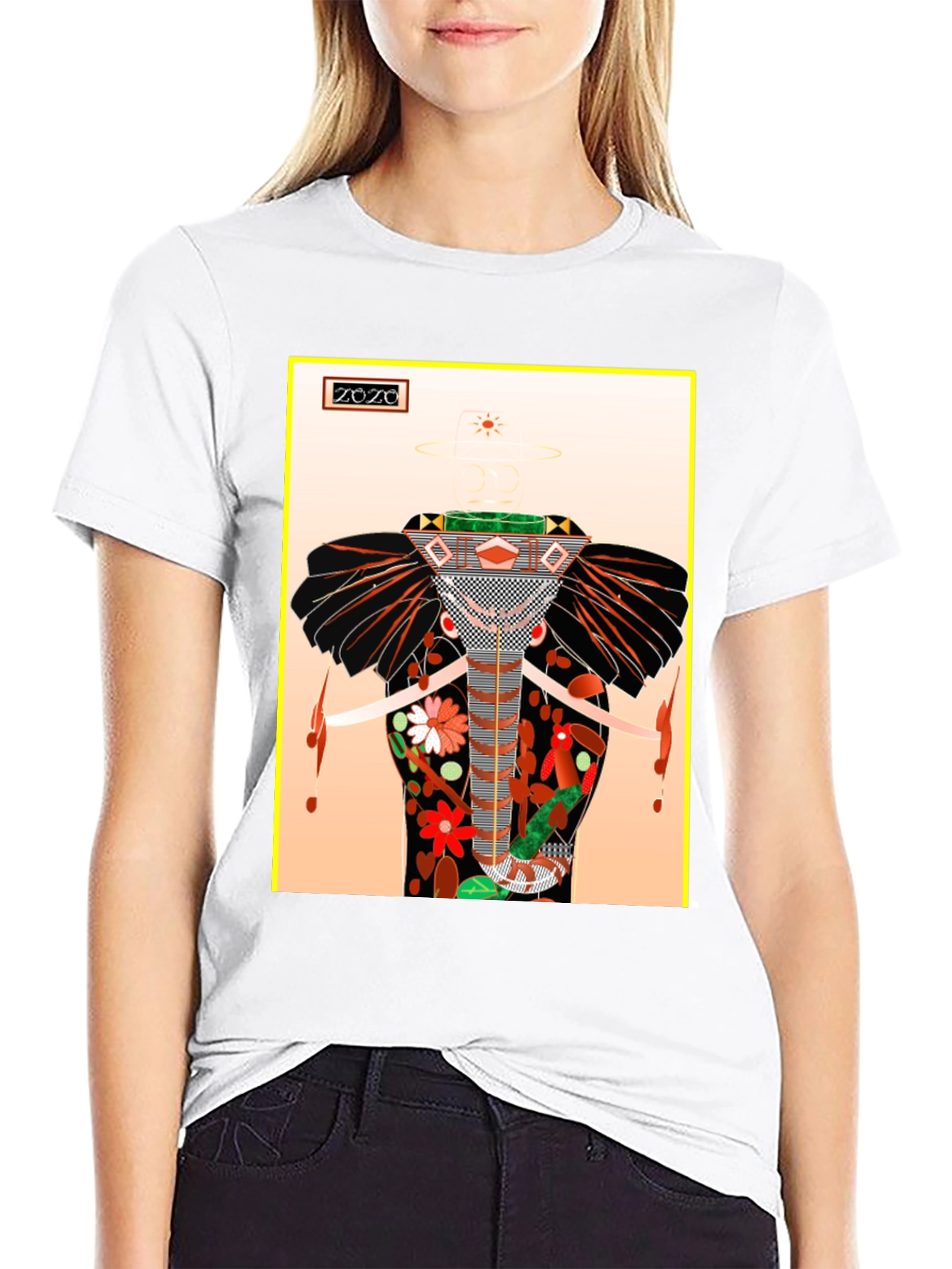 Abstract Elephant Graphic Tee - Unique Artistic Design