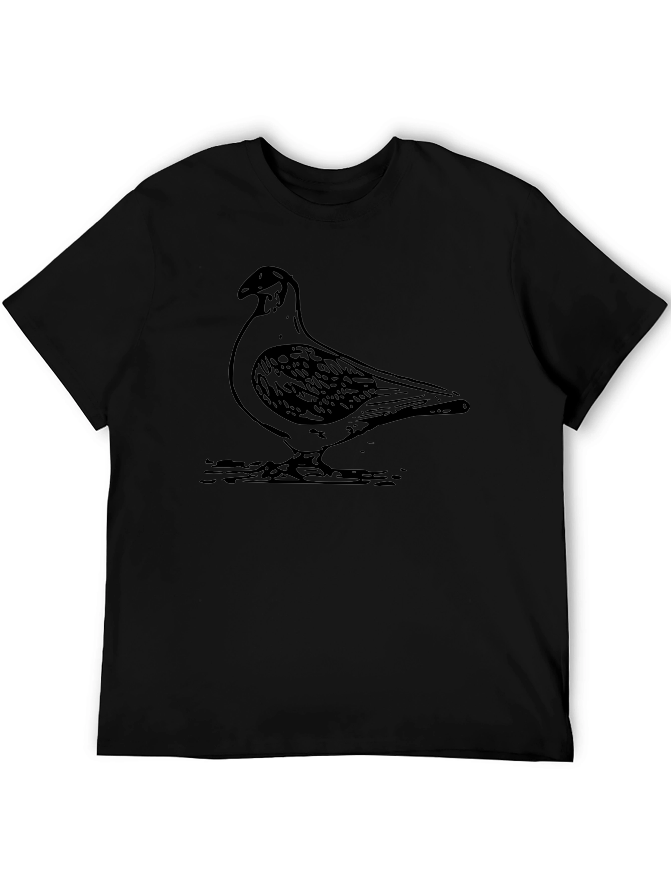 Pigeon Graphic Tee - Mens Black T-Shirt