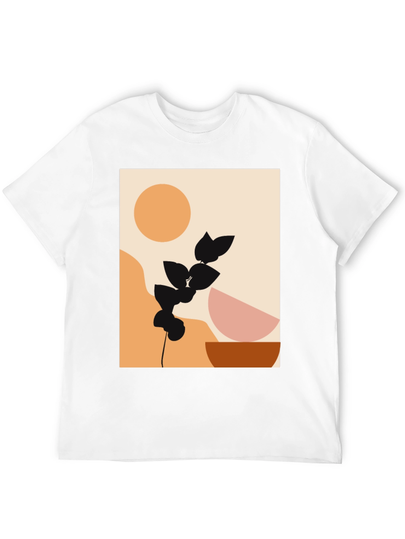 Modern Abstract Graphic Print Black T-Shirt