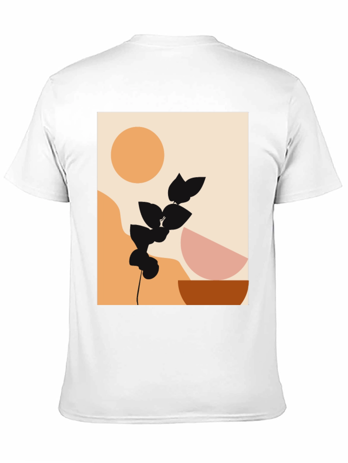 Modern Abstract Graphic Print Black T-Shirt