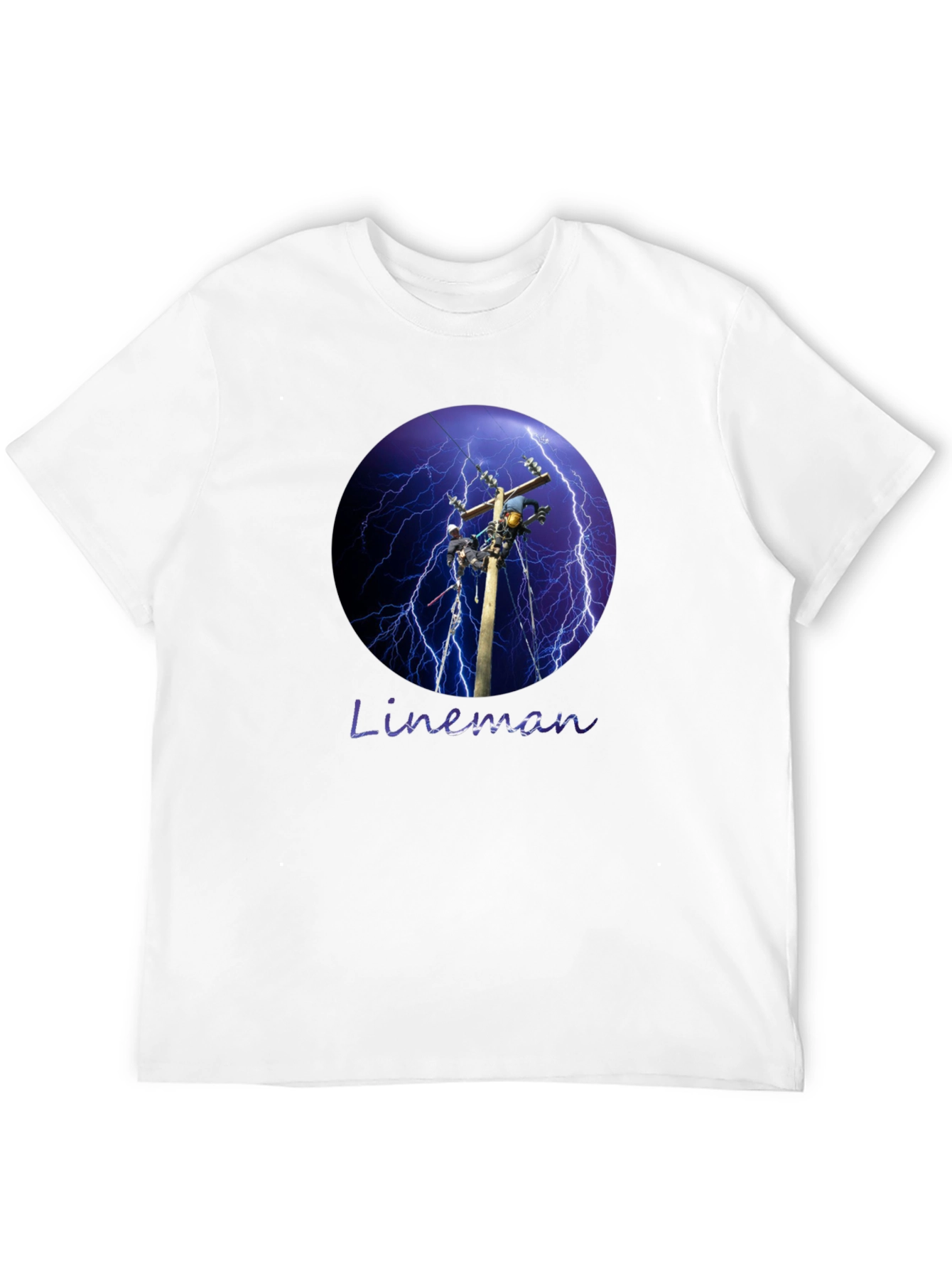 Lineman Lightning Storm Black T-Shirt