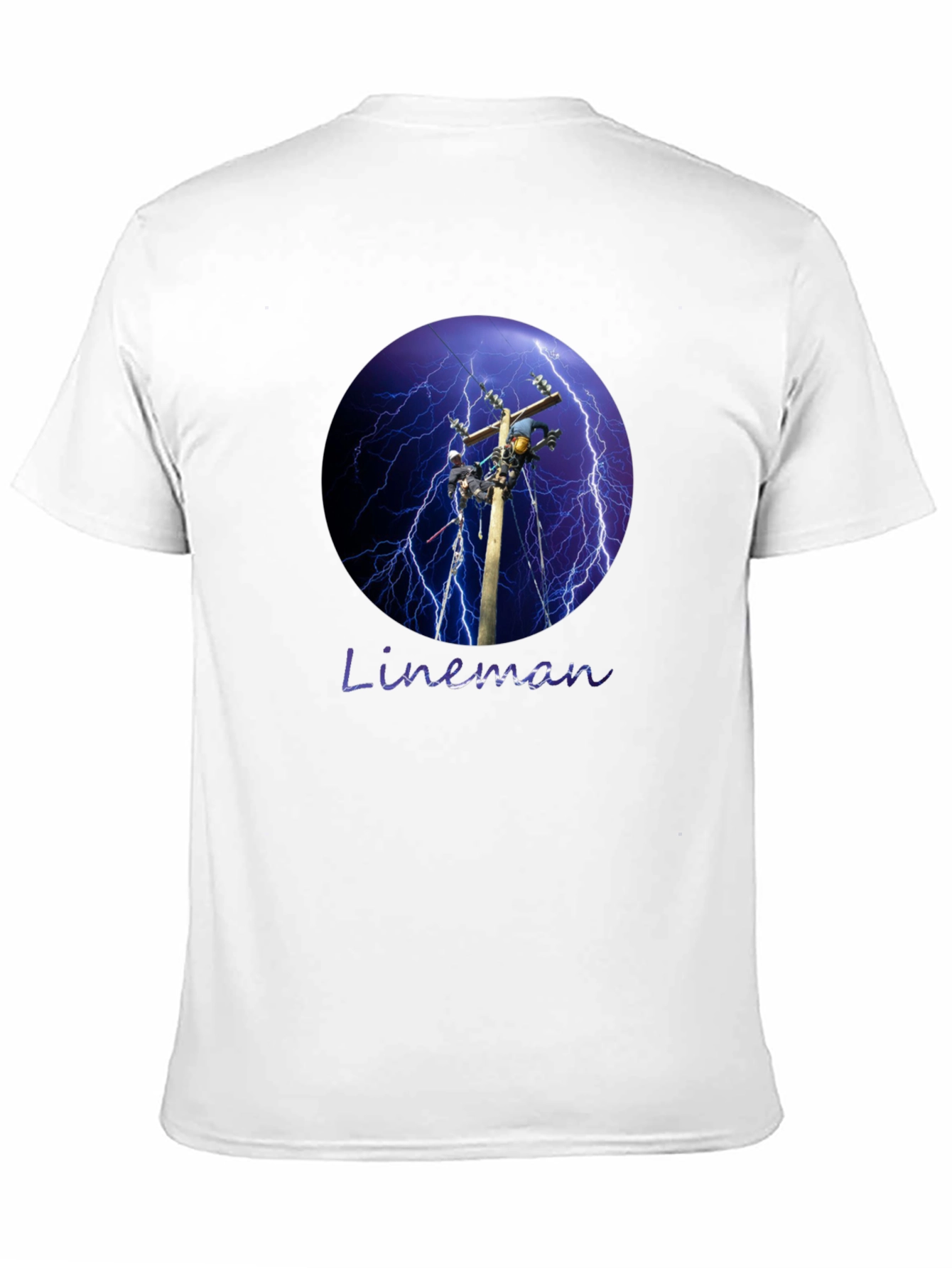Lineman Lightning Storm Black T-Shirt