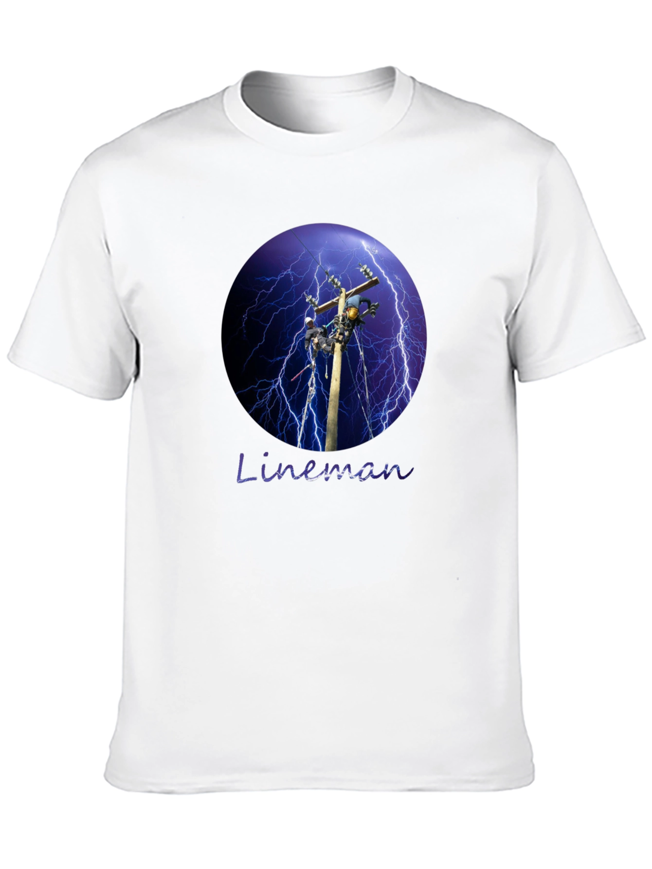 Lineman Lightning Storm Black T-Shirt