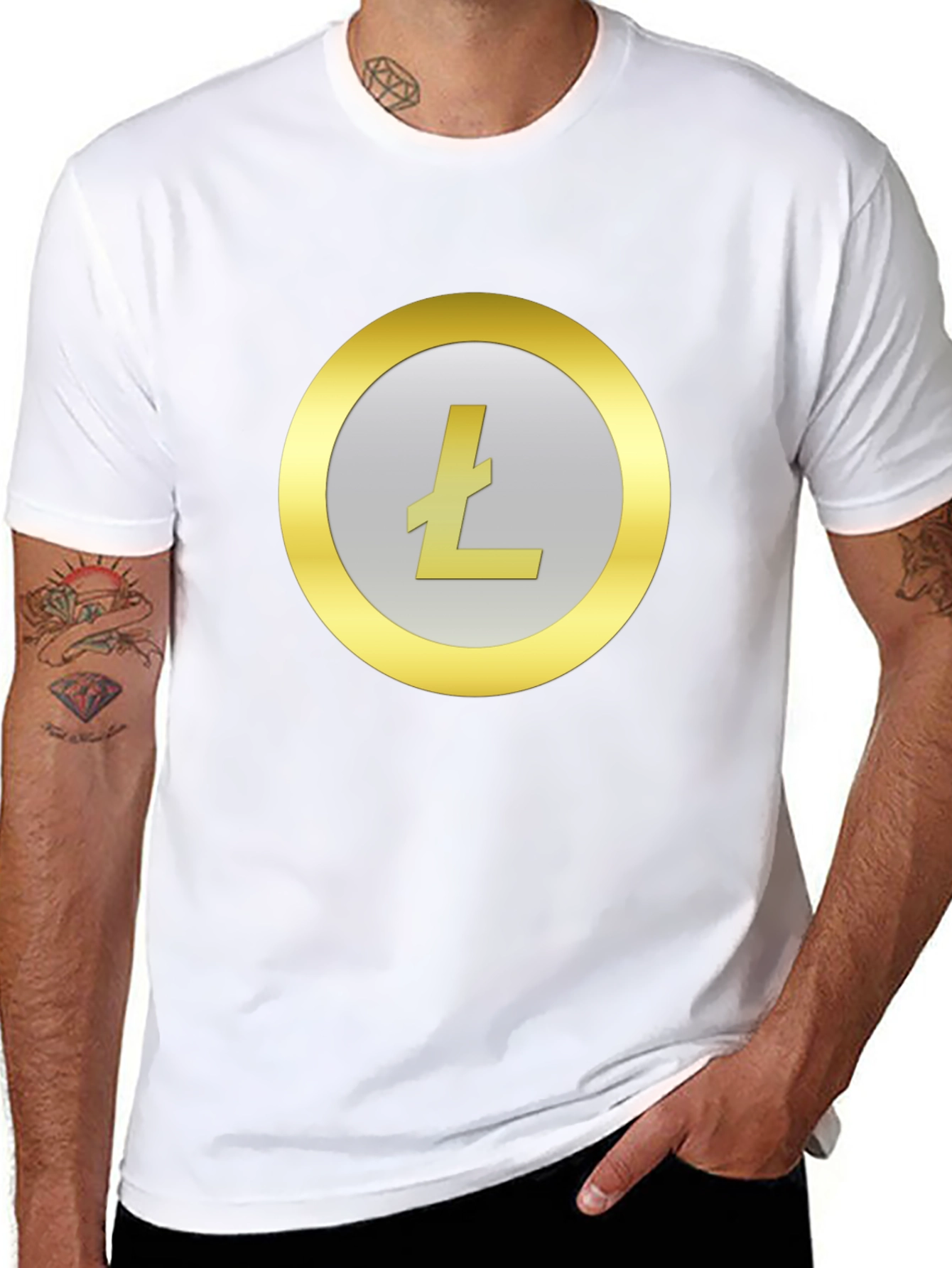 Litecoin Crypto Logo Black T-Shirt