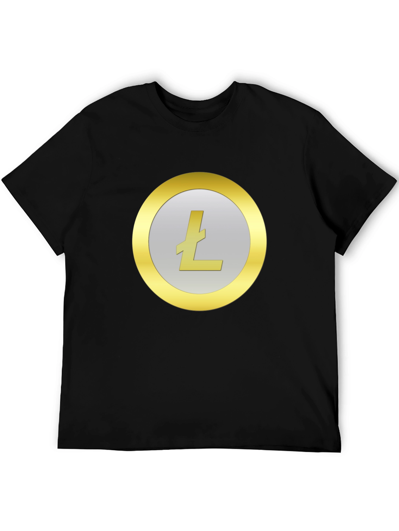 Litecoin Crypto Logo Black T-Shirt