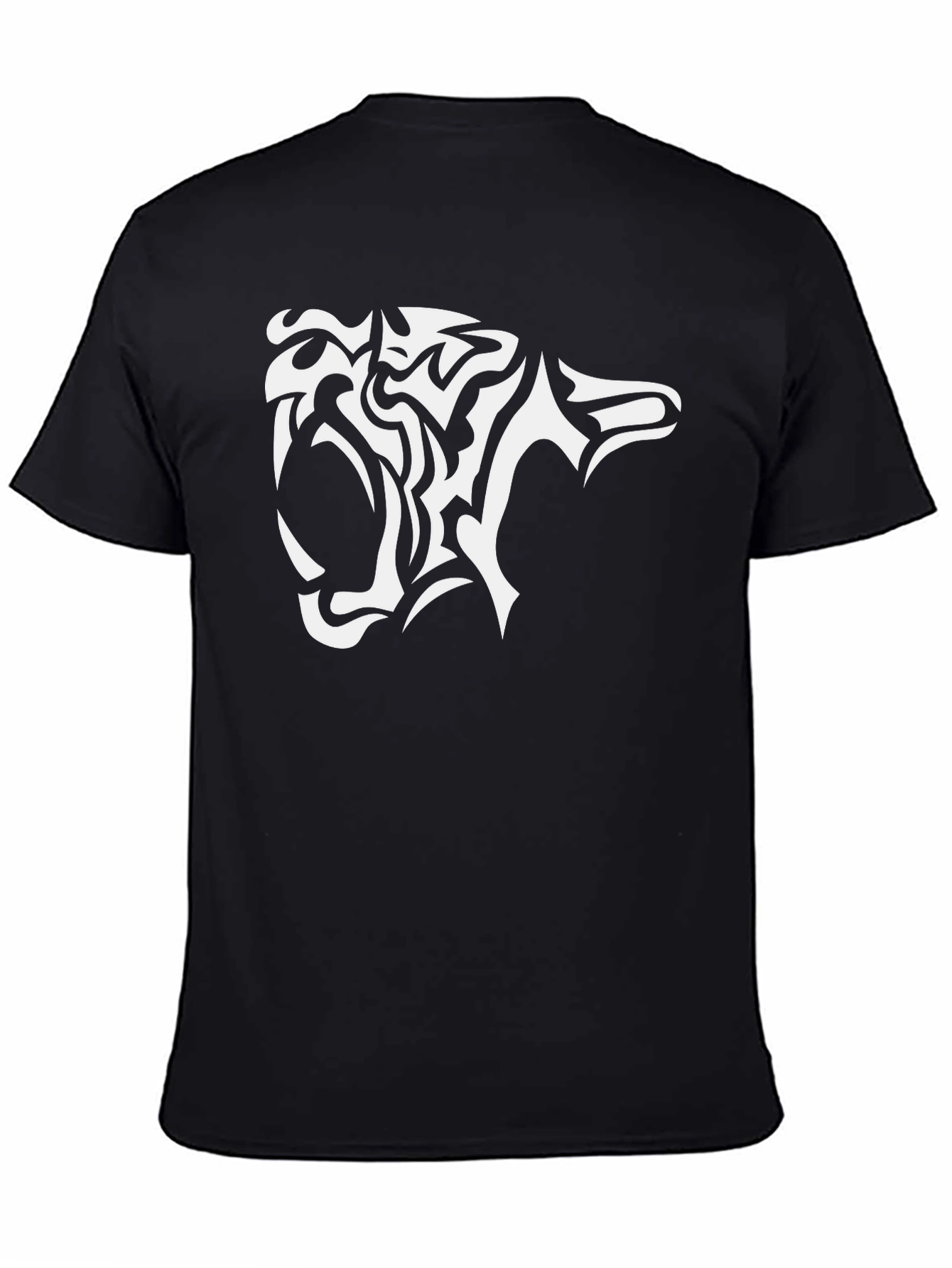 Black T-Shirt with Tiger Head Design