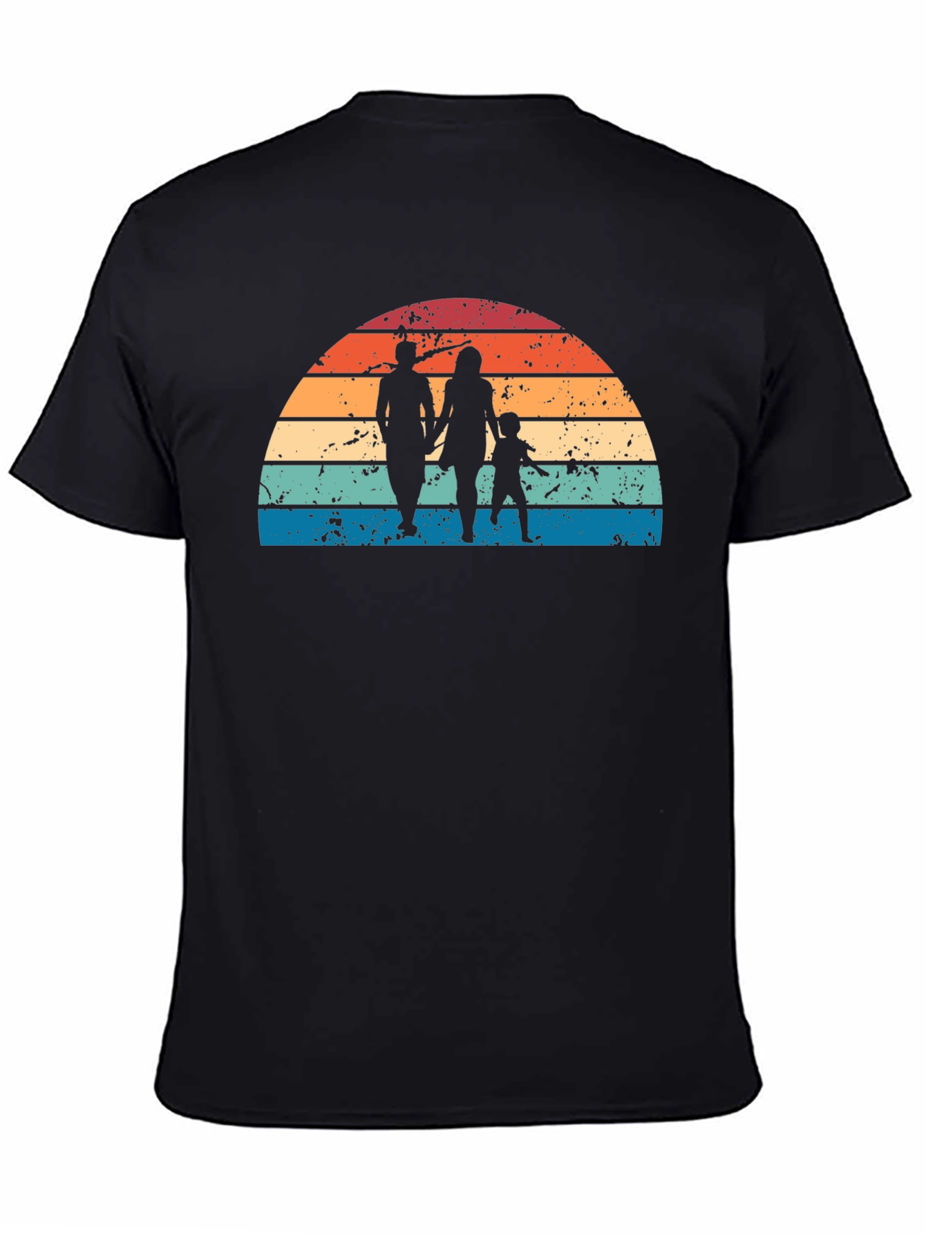 Retro Family Silhouette Graphic Tee