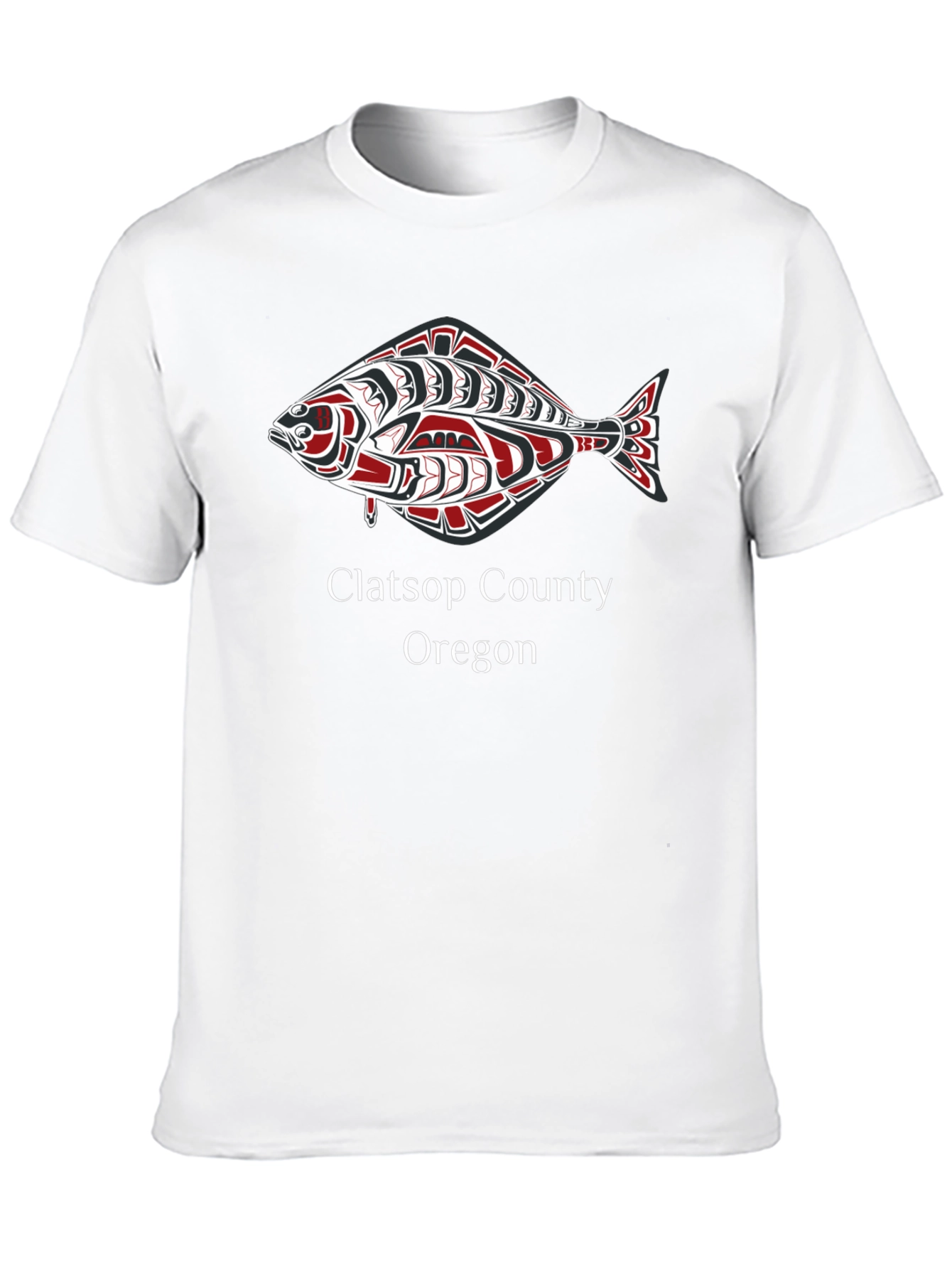 Clatsop County Oregon Fish Graphic Tee - Black