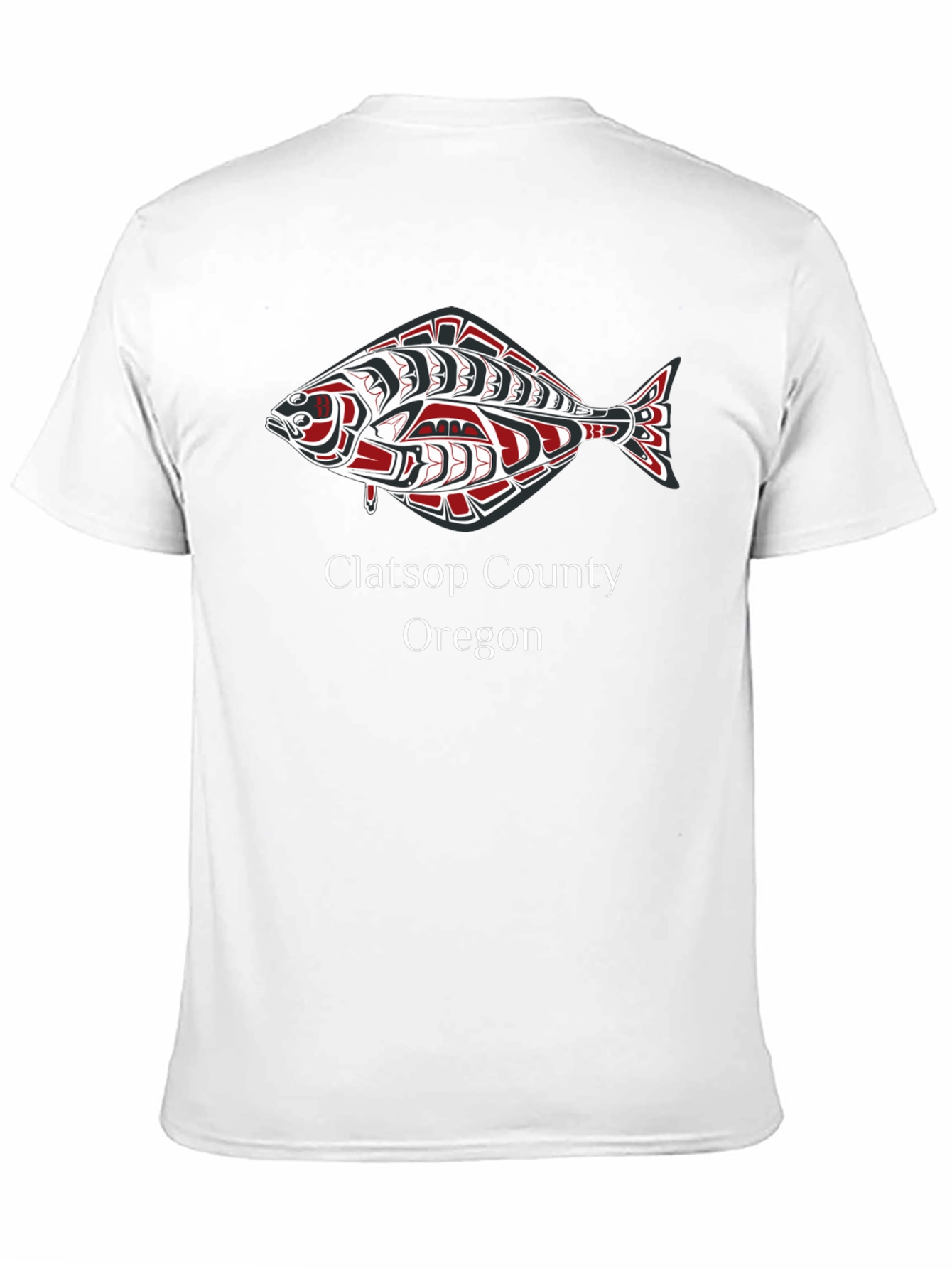 Clatsop County Oregon Fish Graphic Tee - Black