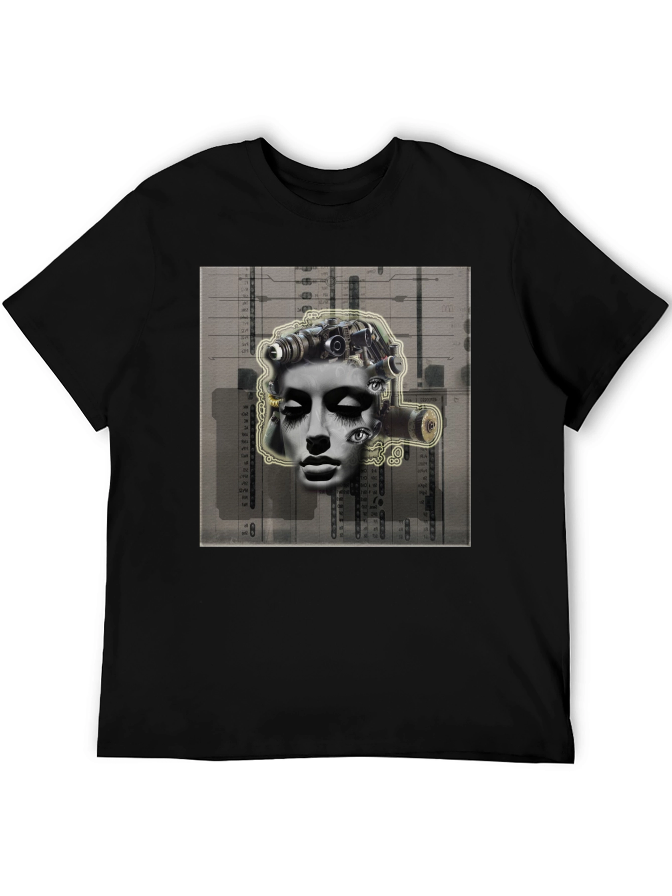 Surreal Face Graphic Tee - Unique Art Print