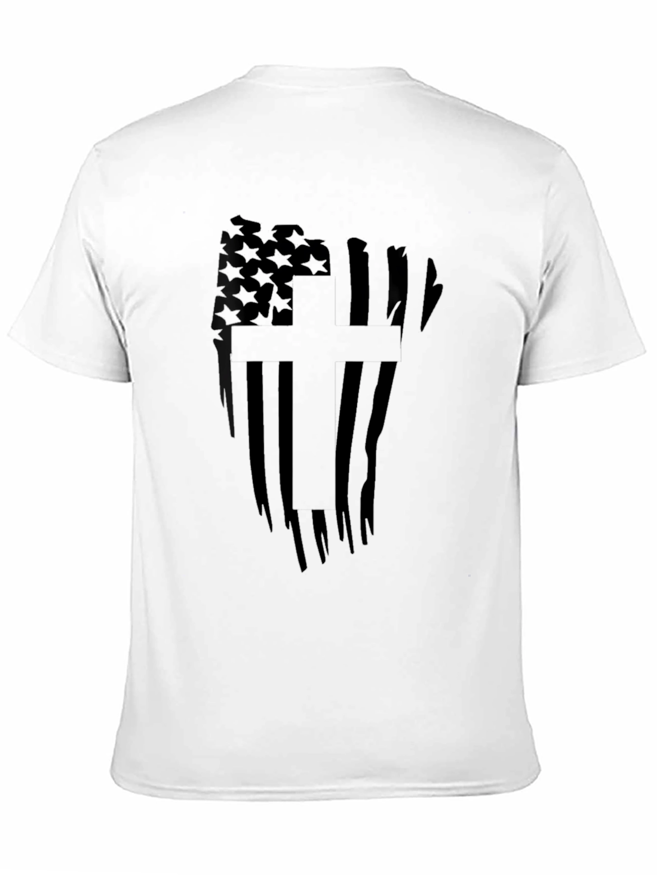 Distressed American Flag Cross Graphic Tee