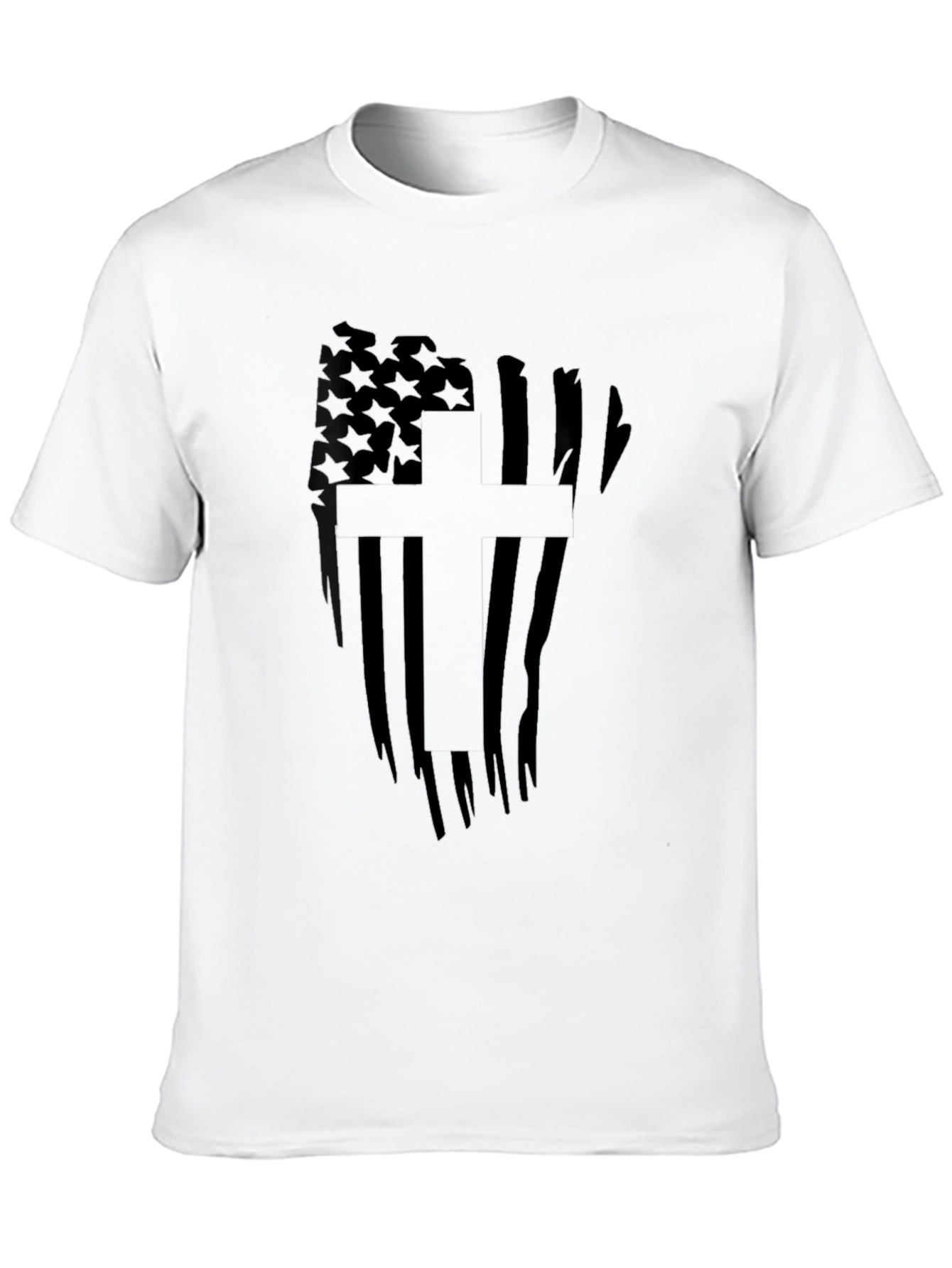 Distressed American Flag Cross Graphic Tee
