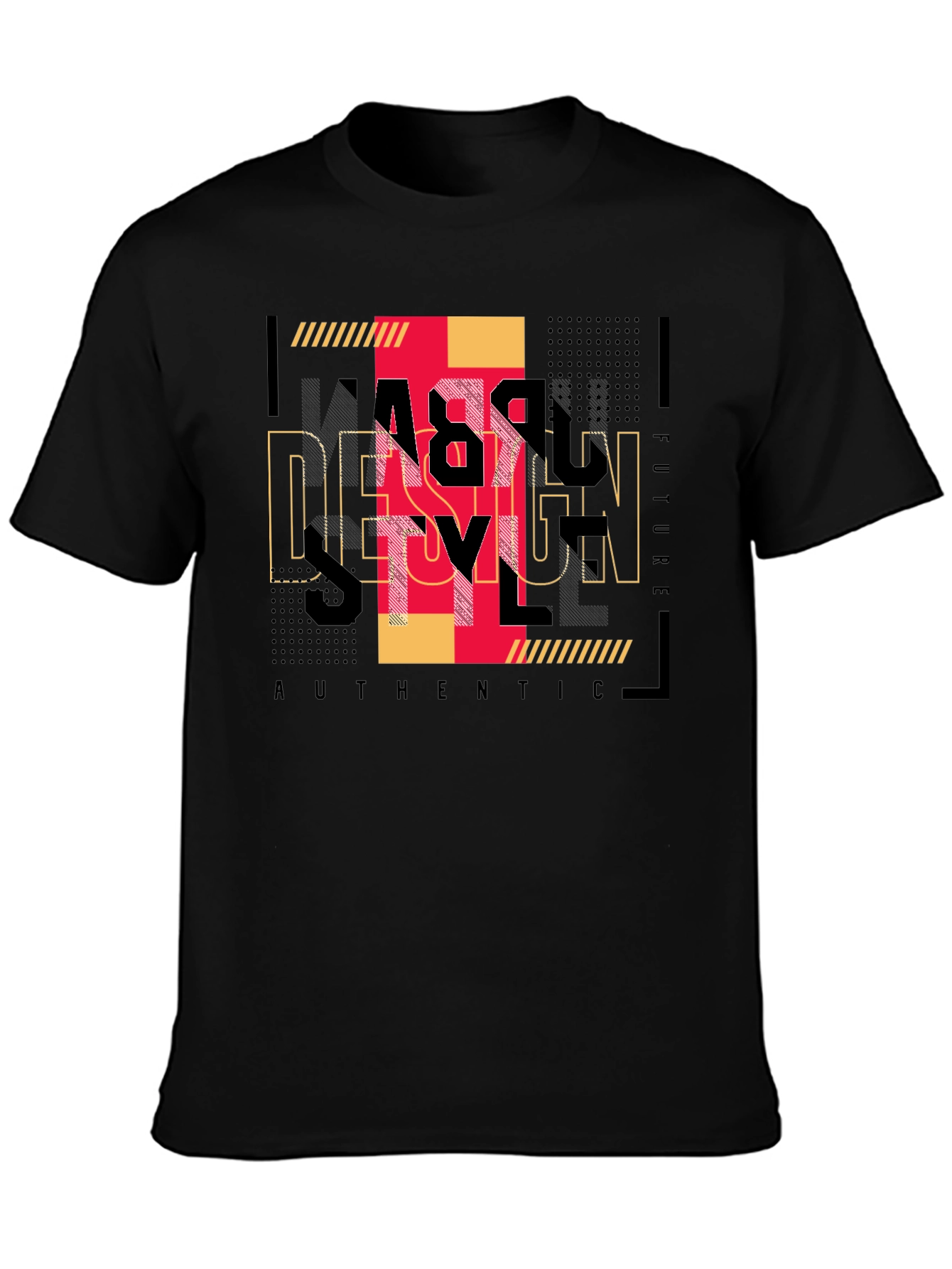 Urban Graphic Print Black T-Shirt