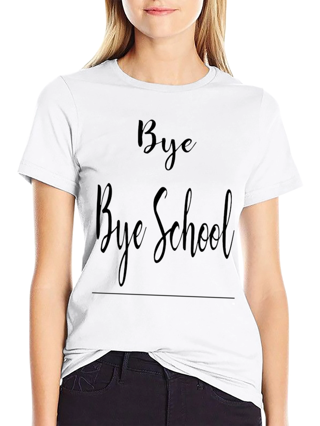 Bye Bye School Graphic Tee - Black