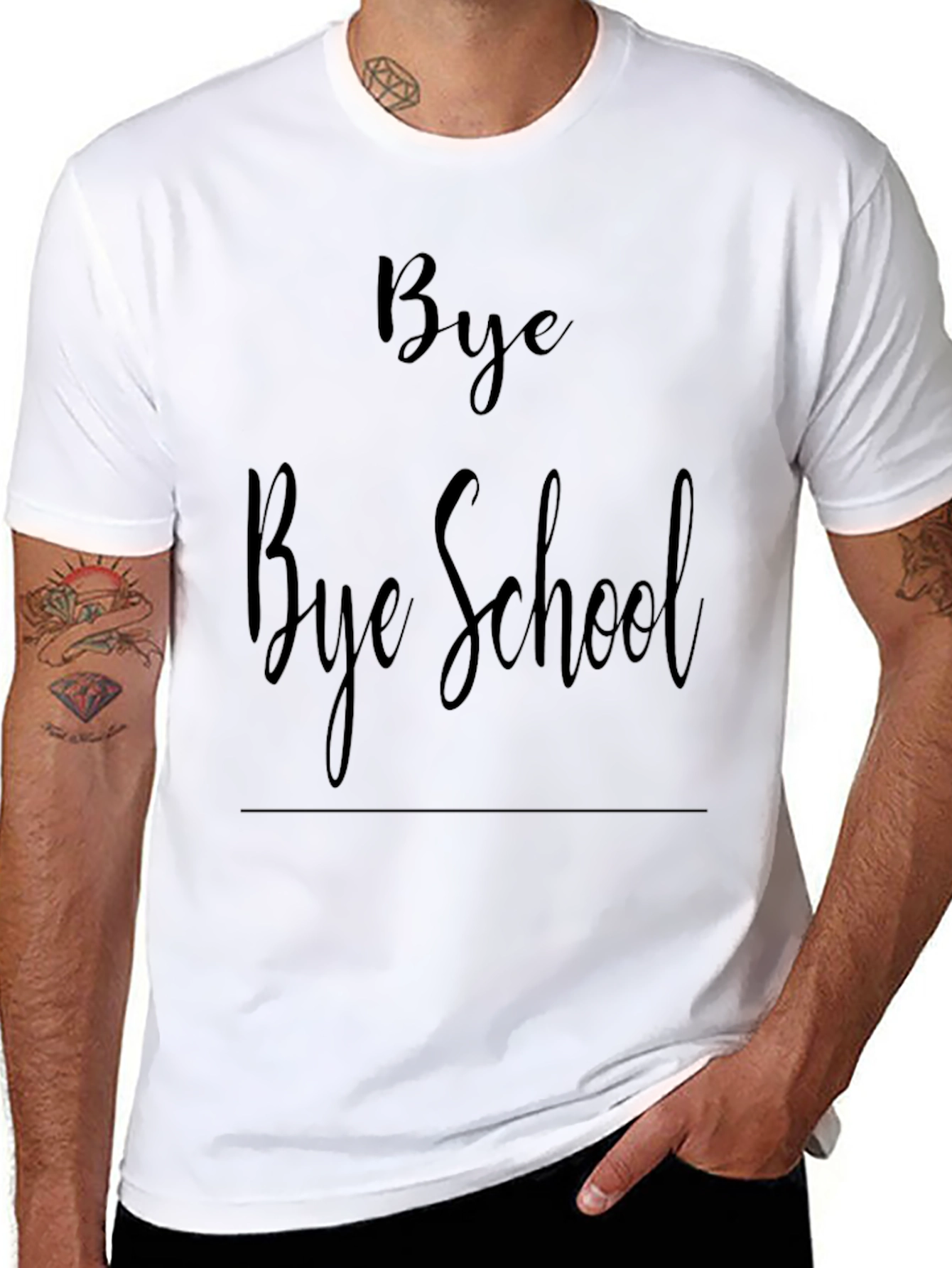 Bye Bye School Graphic Tee - Black
