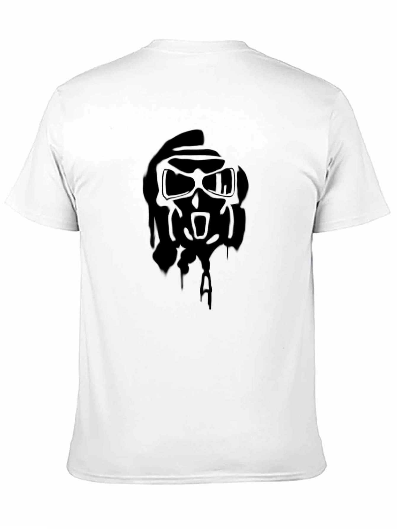 Edgy Black Graphic Tee - Skull Gas Mask Design