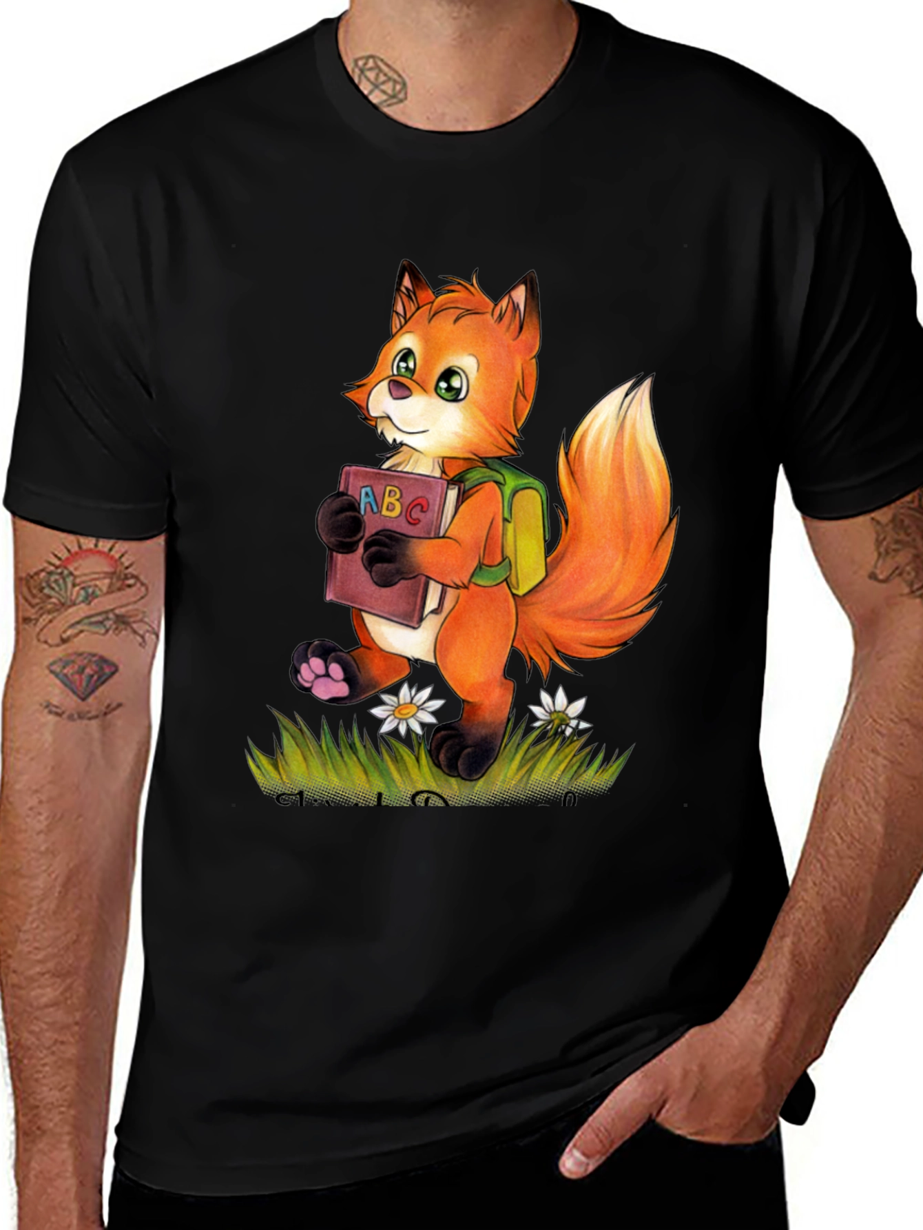 Fox with ABC Book T-Shirt