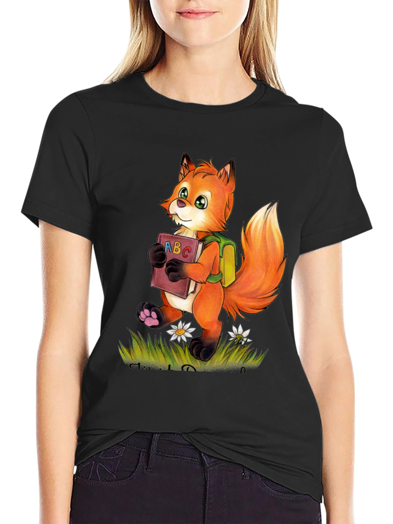 Fox with ABC Book T-Shirt