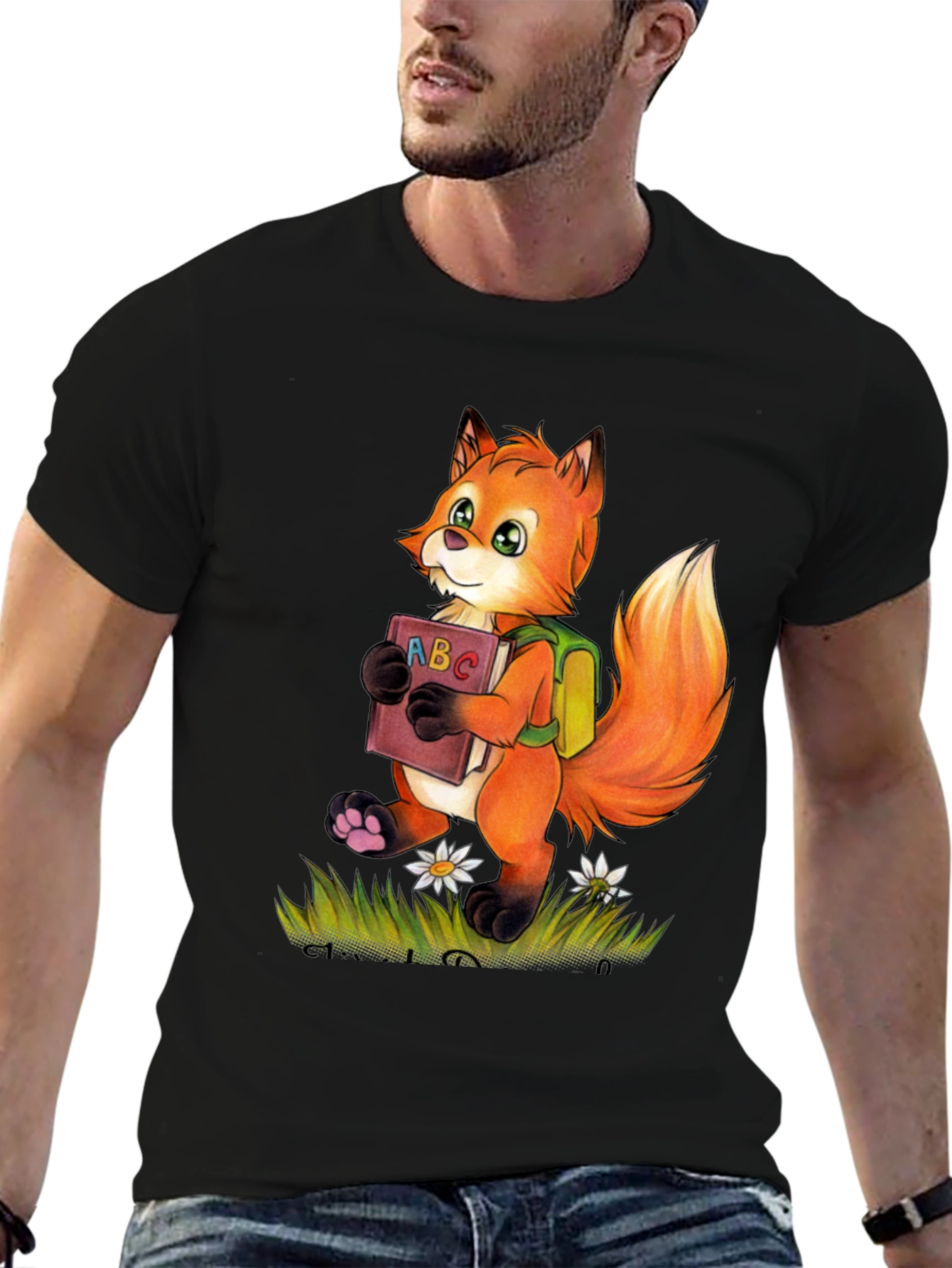 Fox with ABC Book T-Shirt