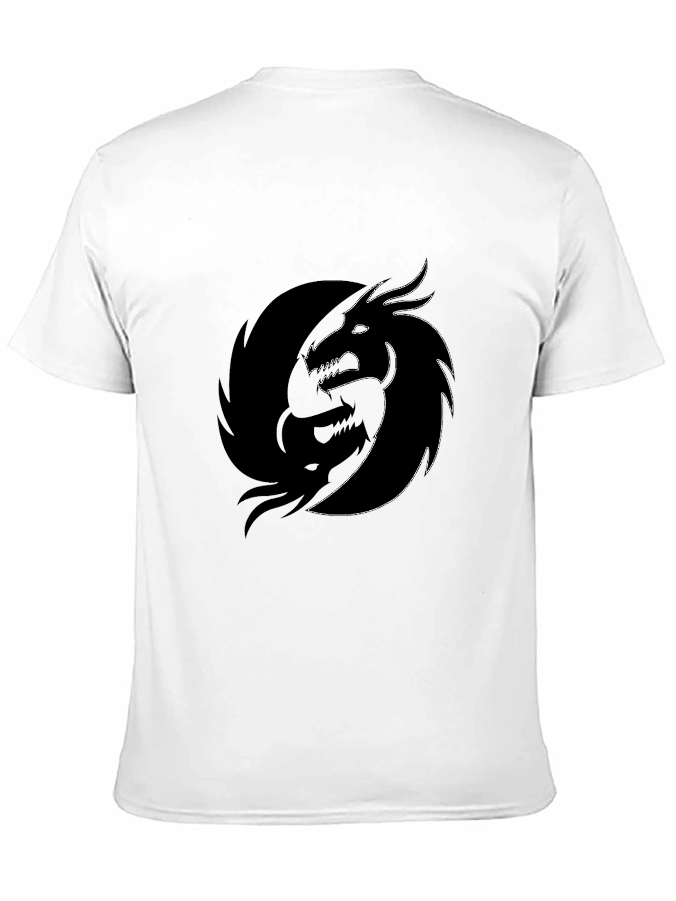 Yin Yang Dragon Graphic Tee - Black Crew Neck