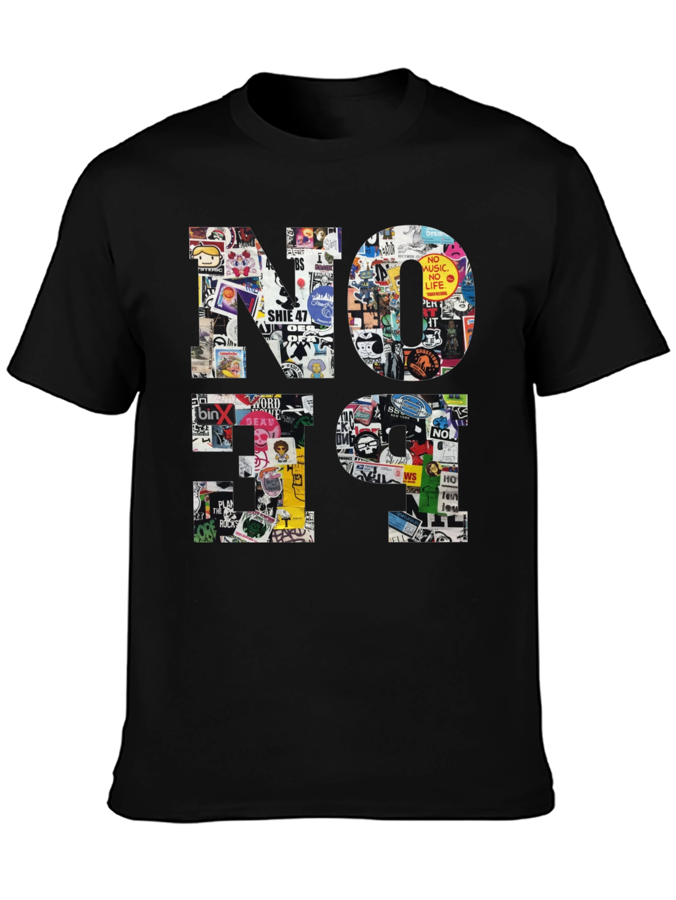 No Future Sticker Collage Graphic Tee