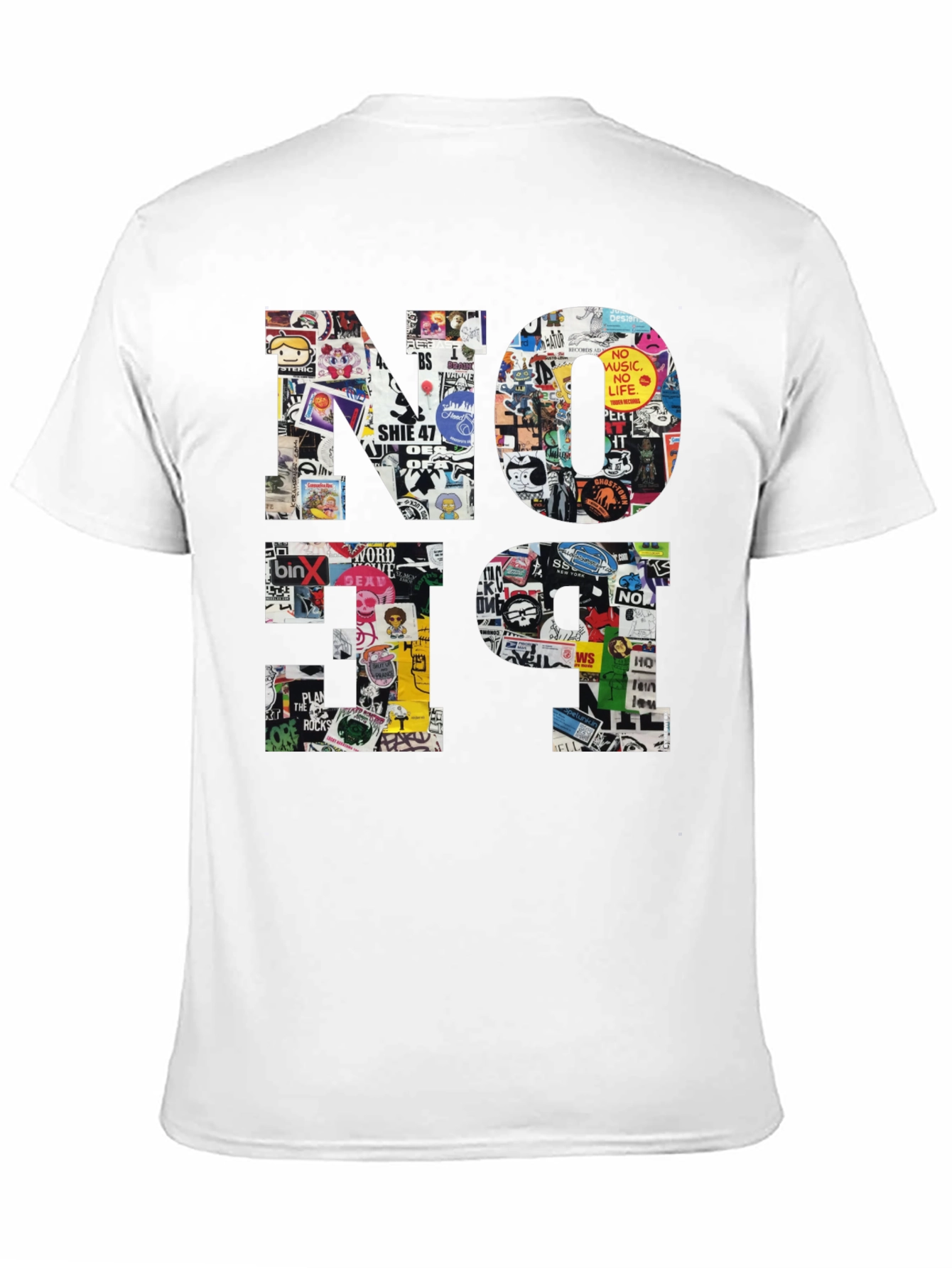 No Future Sticker Collage Graphic Tee