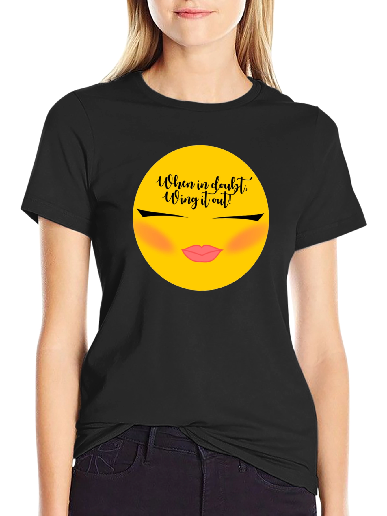 Wing It Out Graphic Tee - Trendy Slogan Shirt