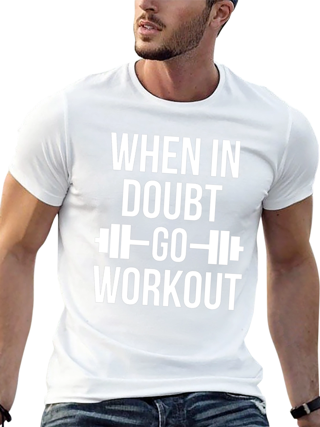 When in Doubt Workout Black Graphic Tee