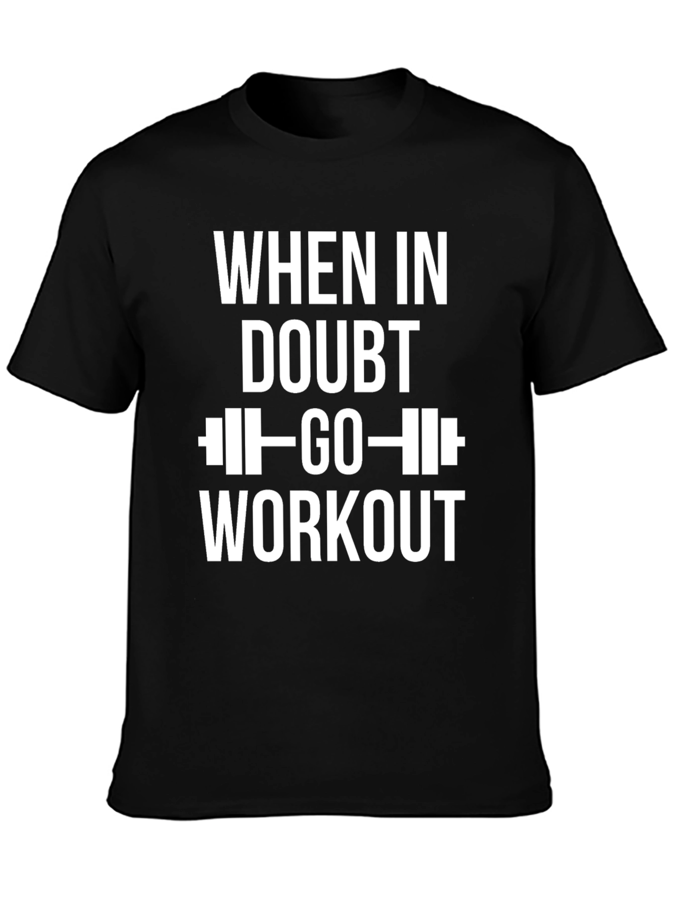 When in Doubt Workout Black Graphic Tee