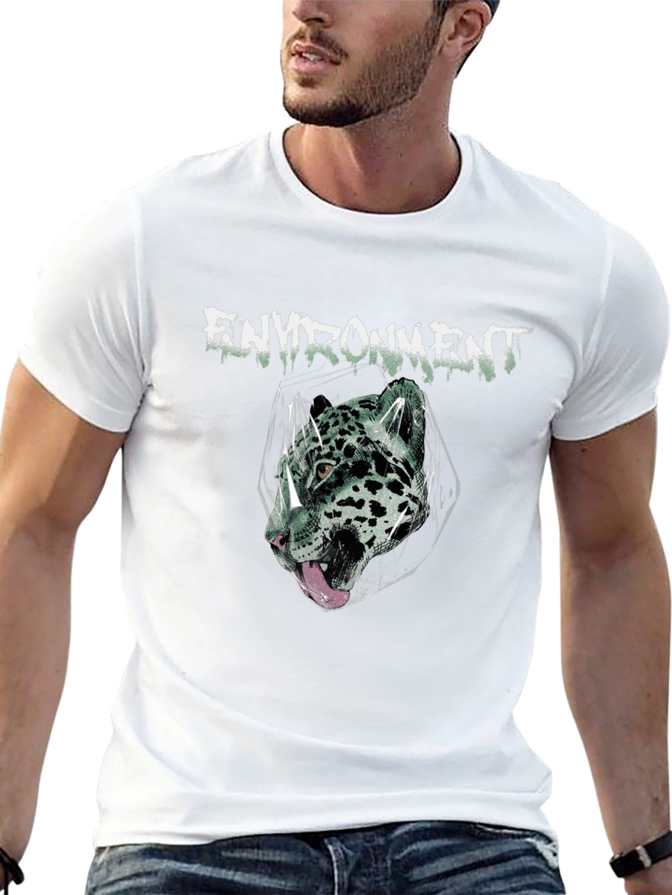 Environment Jaguar Graphic Print Black T-Shirt