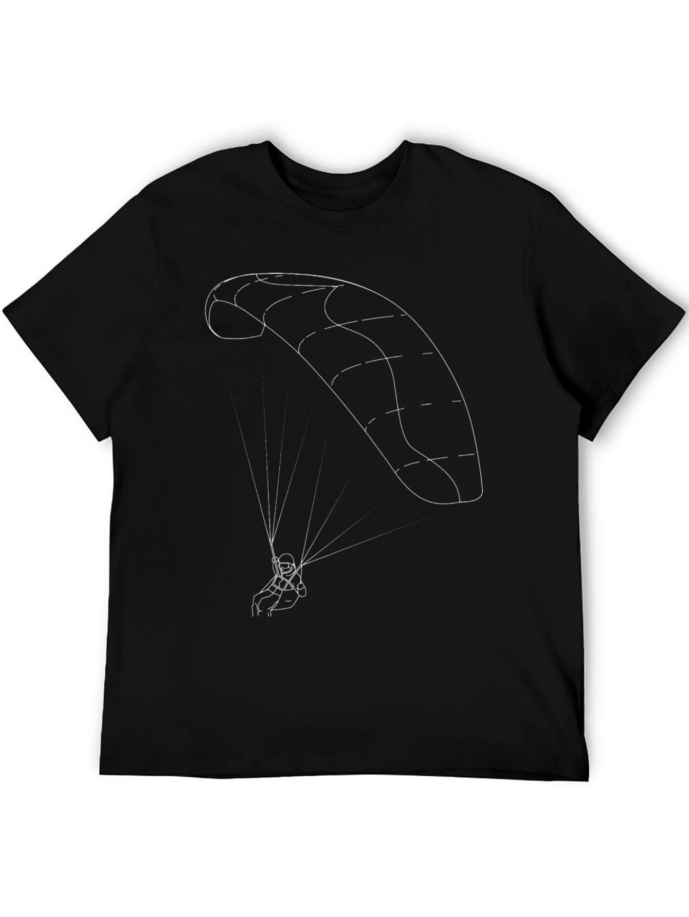 Paragliding Graphic Tee - Black Cotton T-Shirt