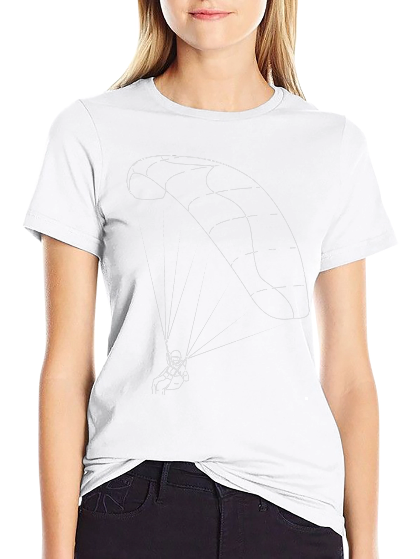 Paragliding Graphic Tee - Black Cotton T-Shirt