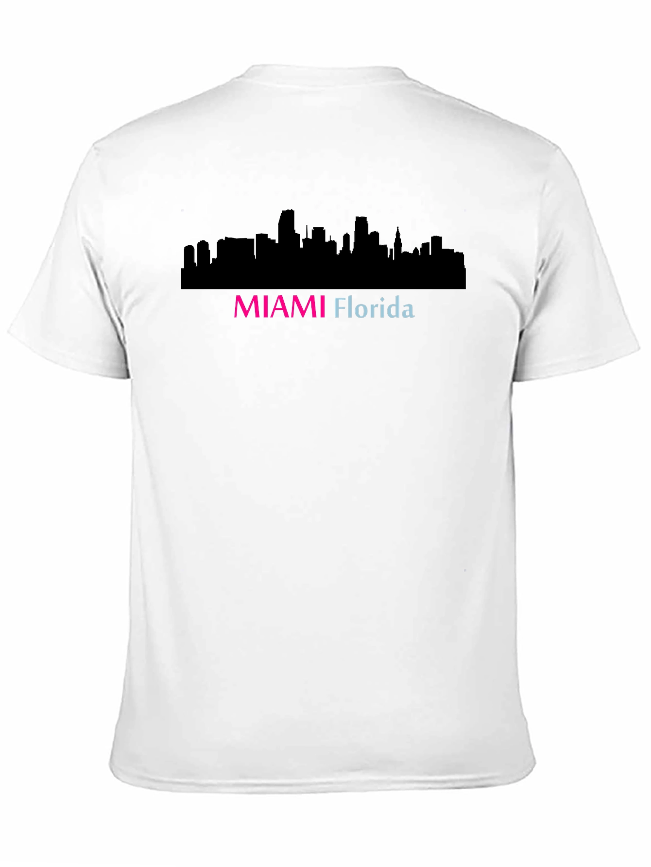 Miami Florida Skyline Black T-Shirt