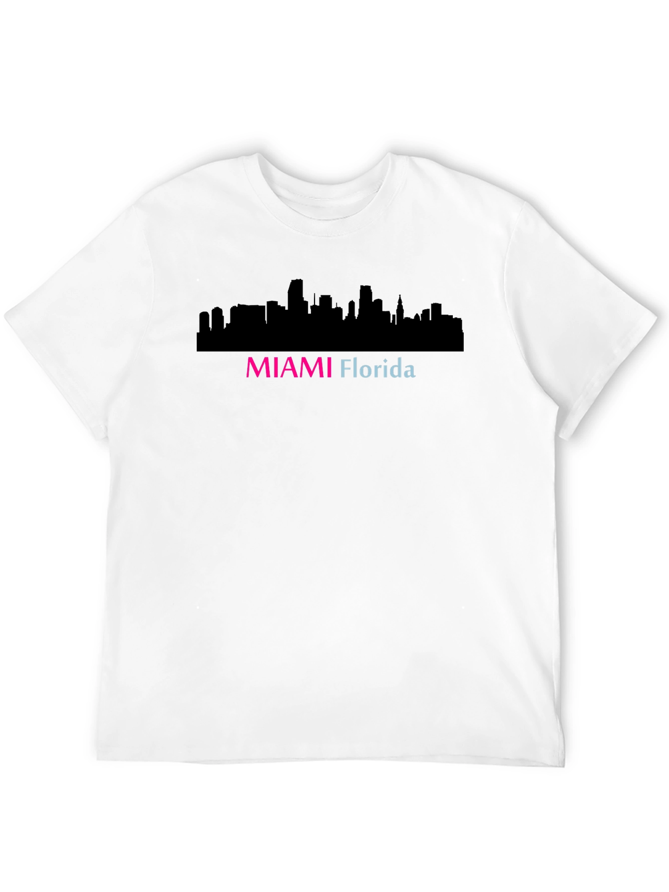 Miami Florida Skyline Black T-Shirt
