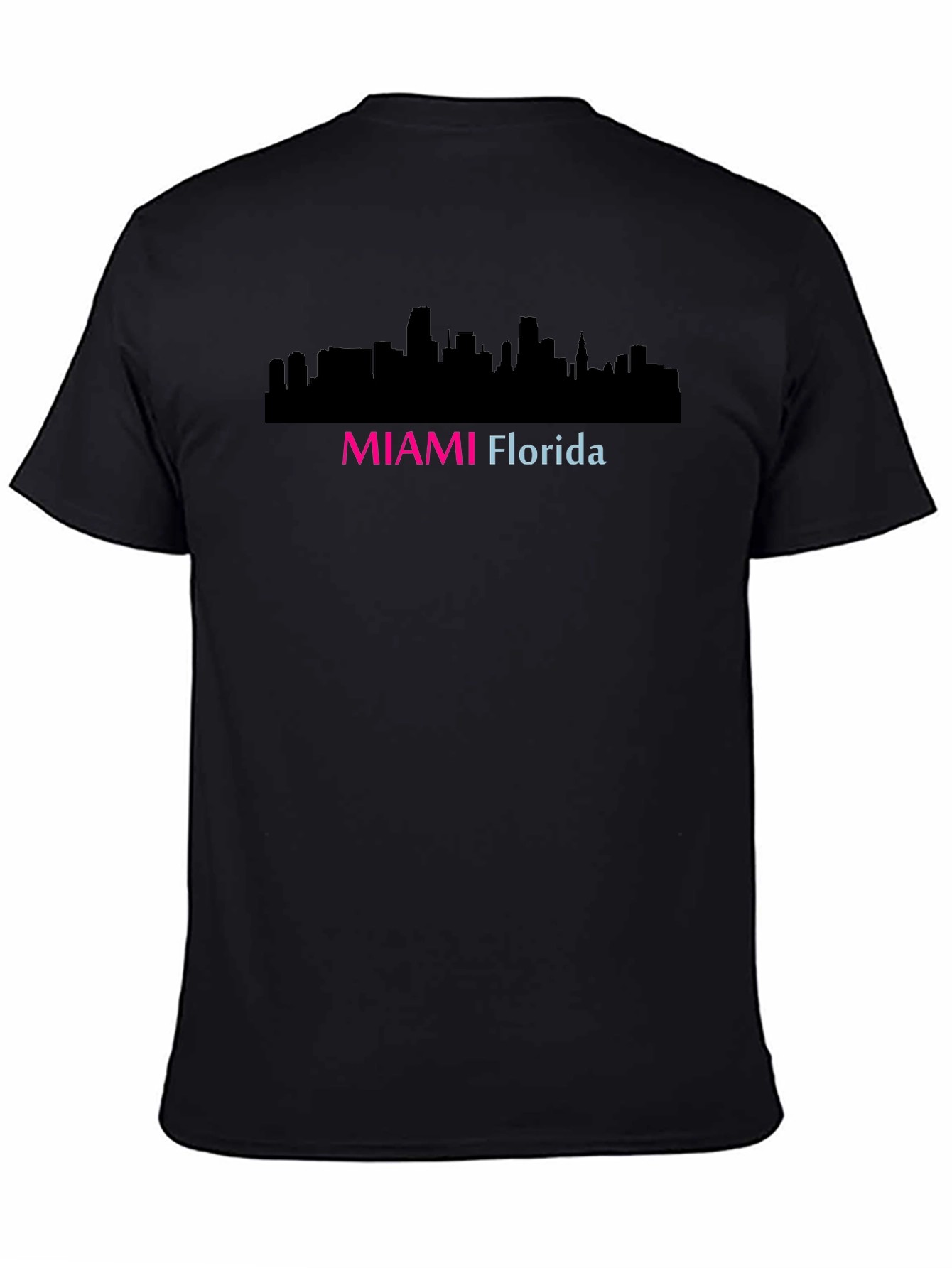 Miami Florida Skyline Black T-Shirt