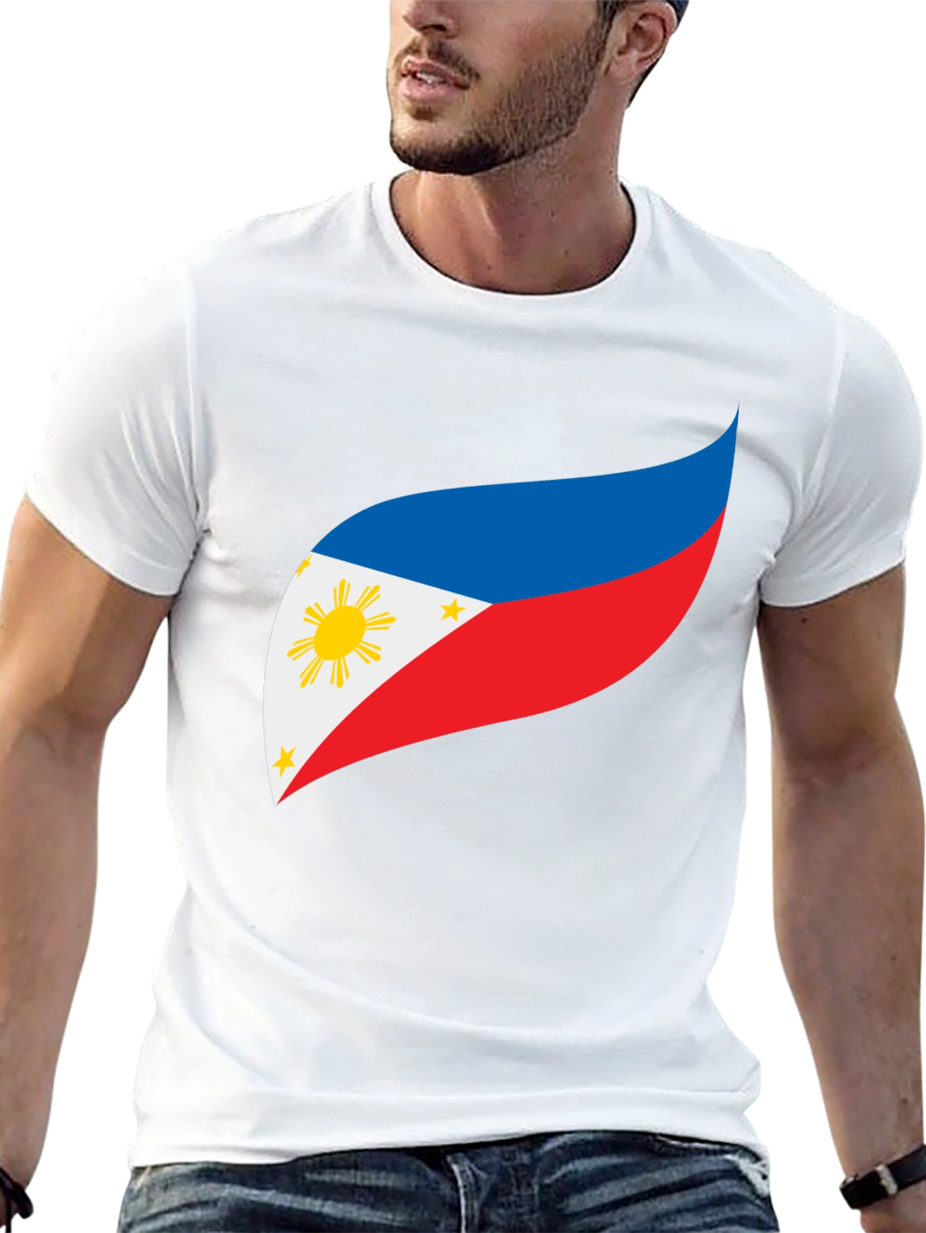 Philippines Flag Graphic Tee - Black