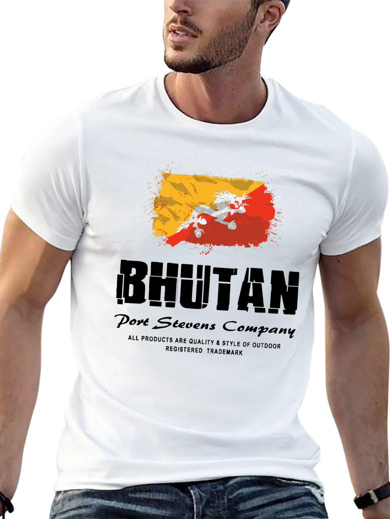 Bhutan Flag T-Shirt - Port Stevens Company