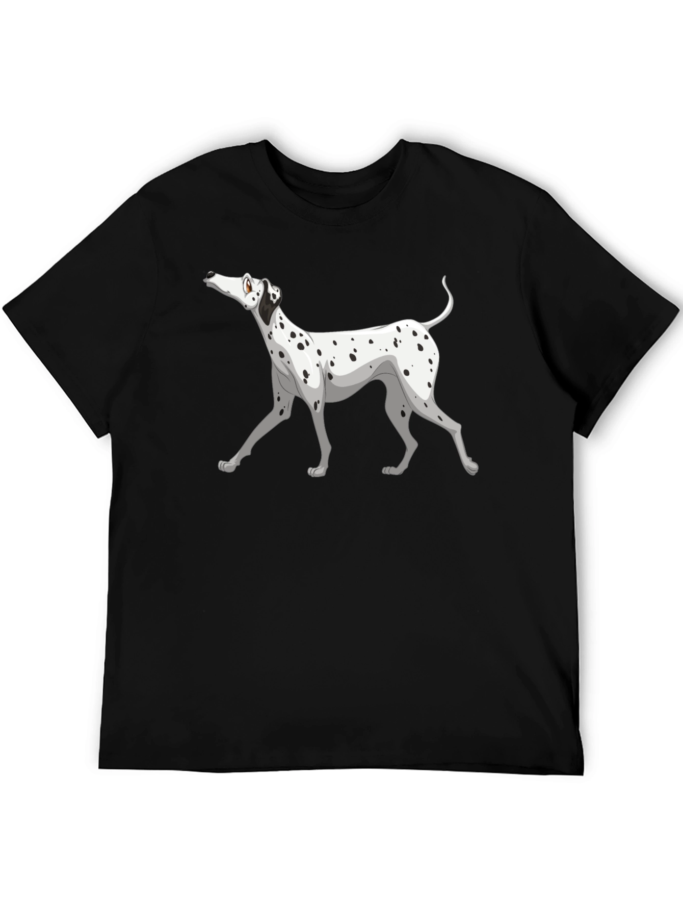 Dalmatian Dog Graphic Print Black T-Shirt