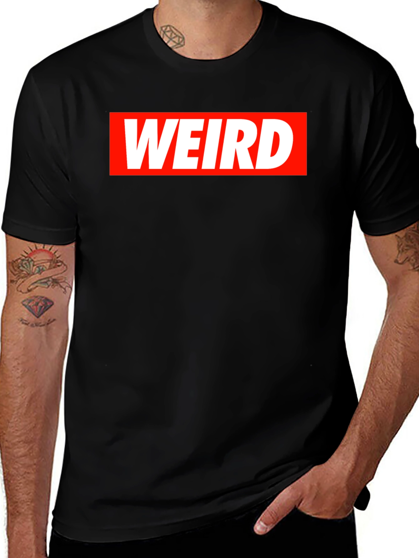 Weird Graphic Tee - Mens Black T-Shirt