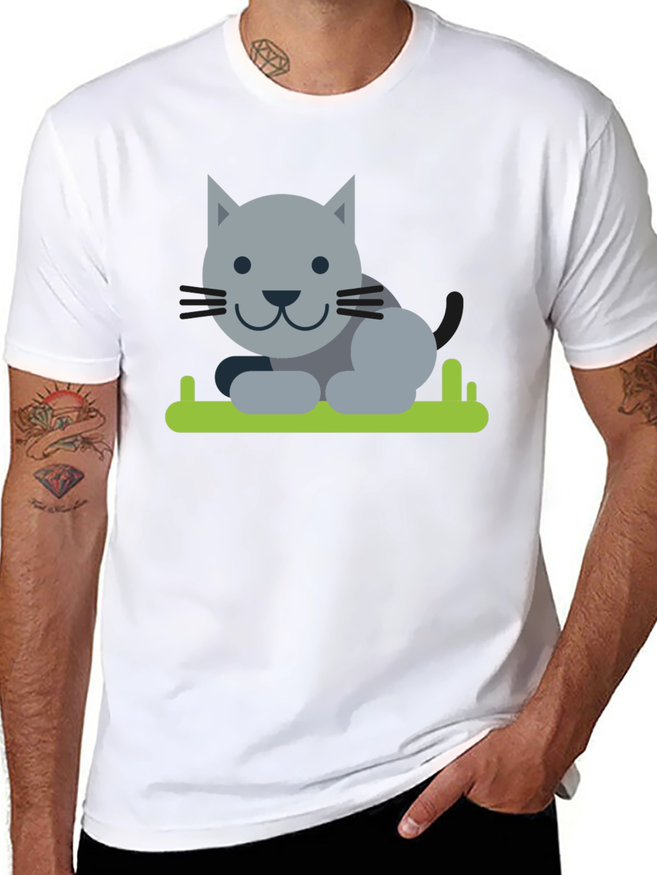 Cartoon Cat T-Shirt - Soft Cotton Tee