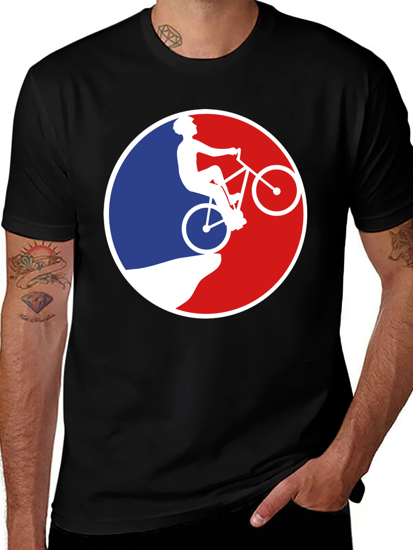 Mountain Biking Silhouette Graphic T-Shirt