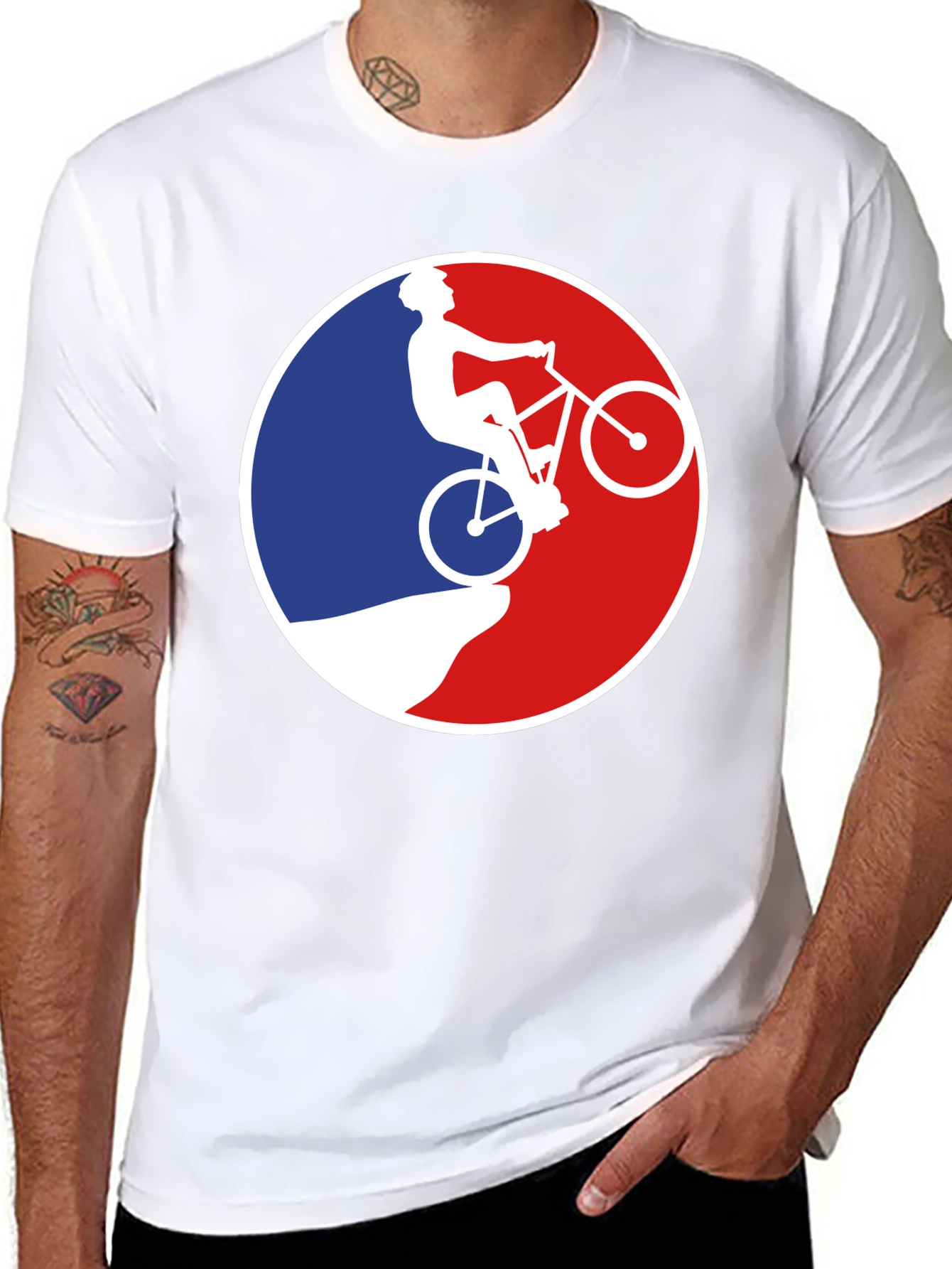 Mountain Biking Silhouette Graphic T-Shirt