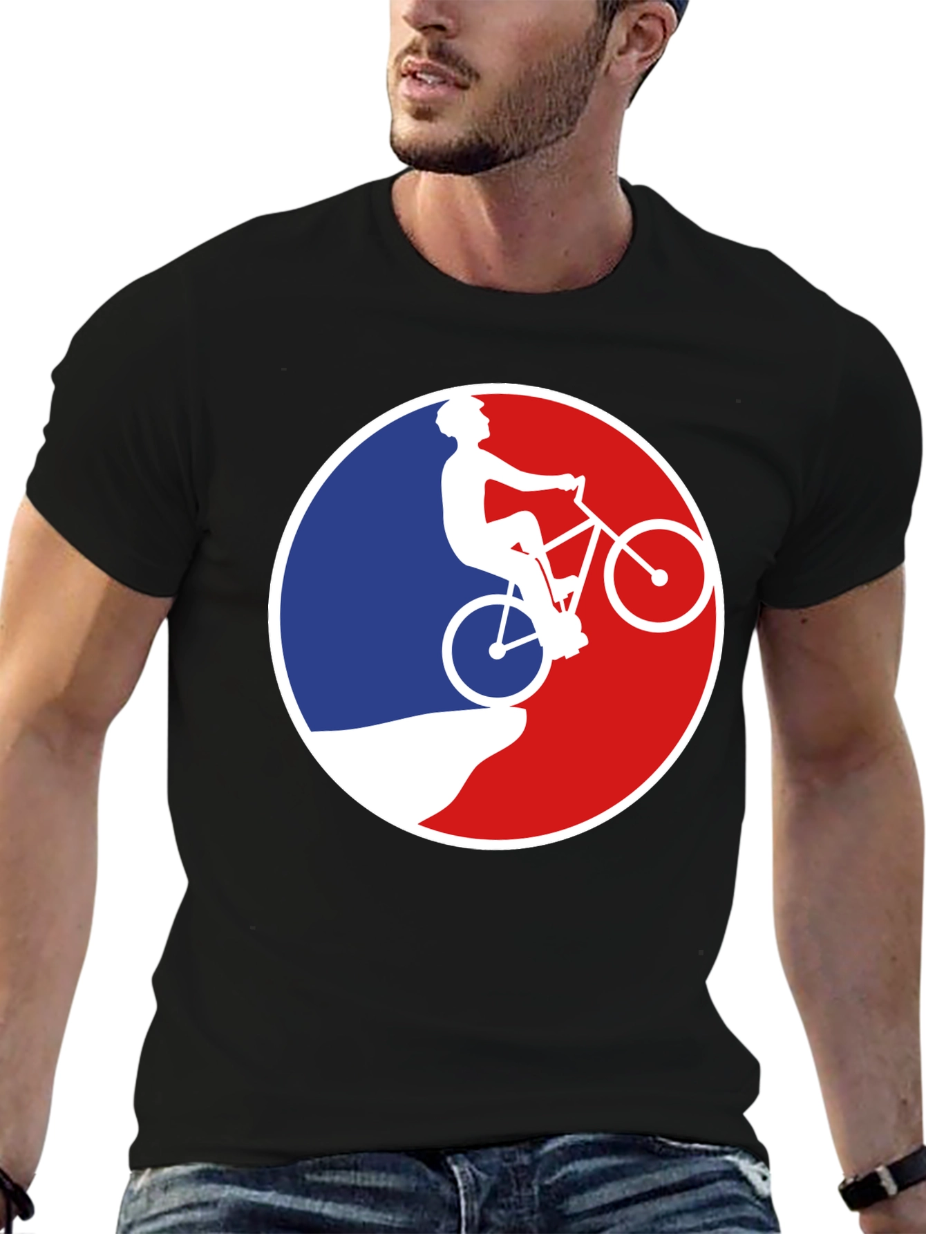 Mountain Biking Silhouette Graphic T-Shirt